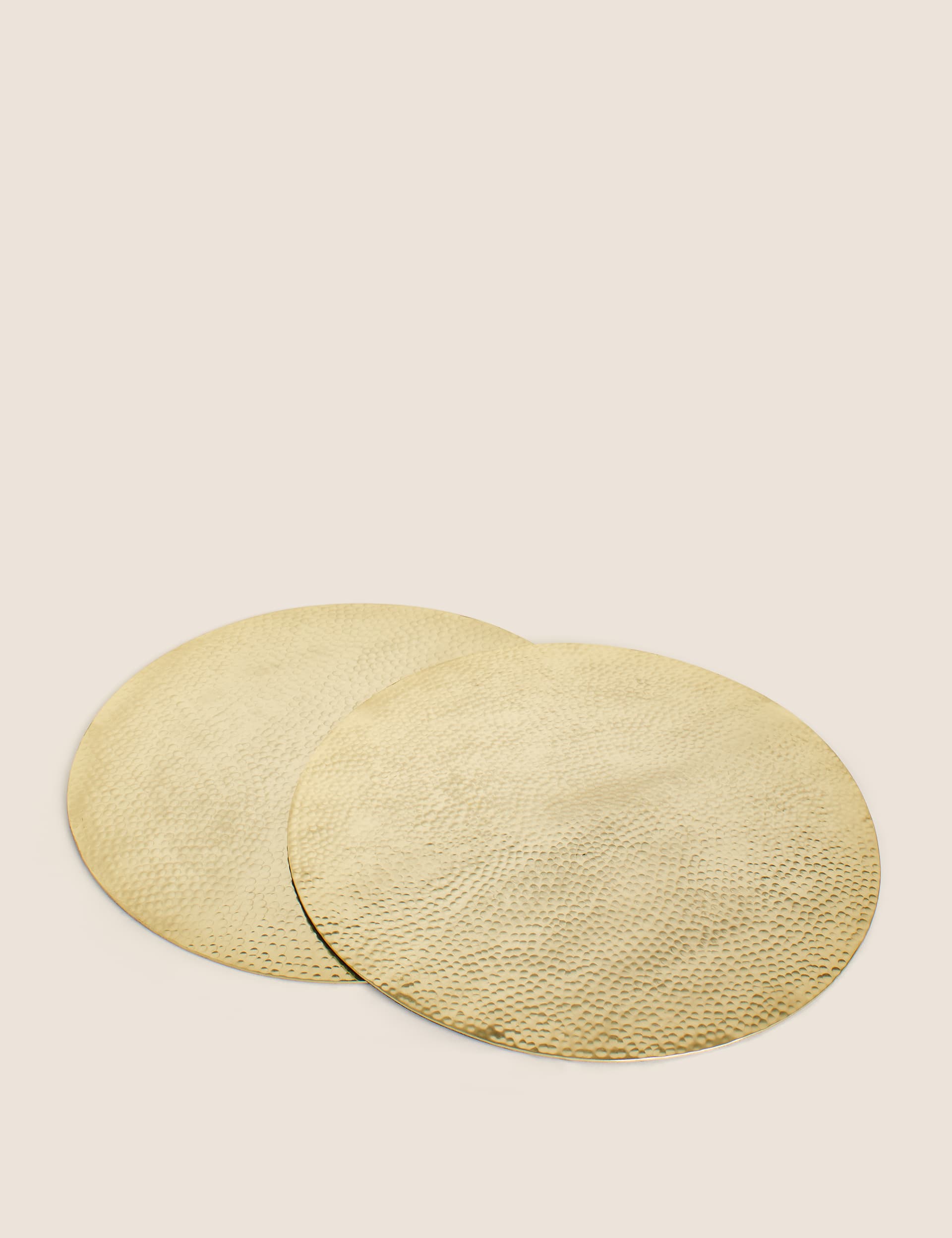 M&S Set of 2 Round Hammered Placemats