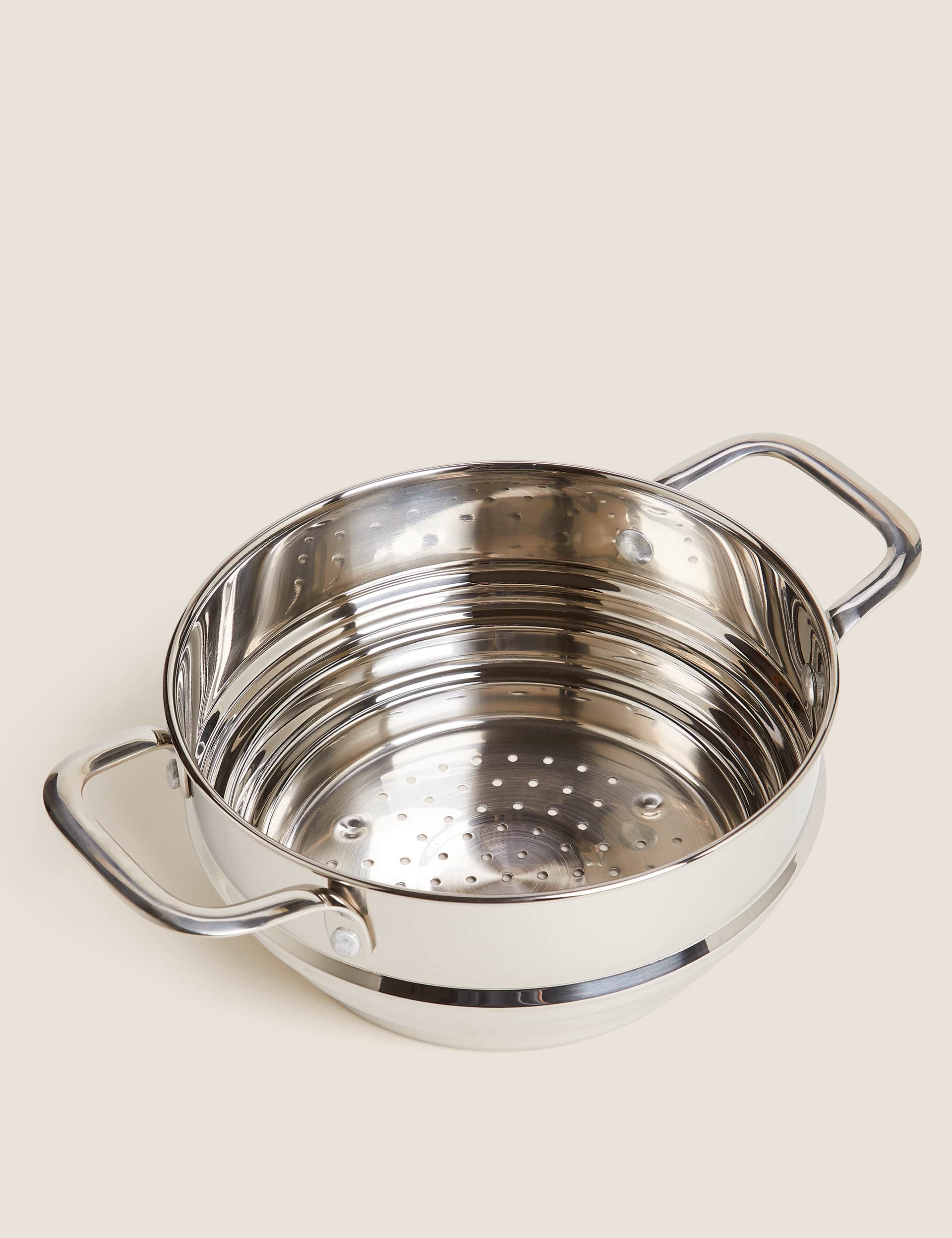 M&S Universal Stainless Steel Steamer - Silver, Silver