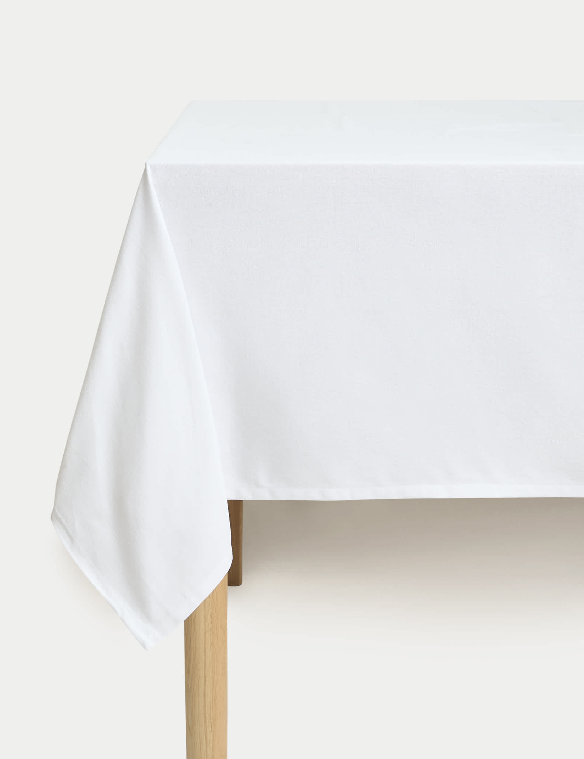 M&S Pure Cotton Tablecloth - White, White