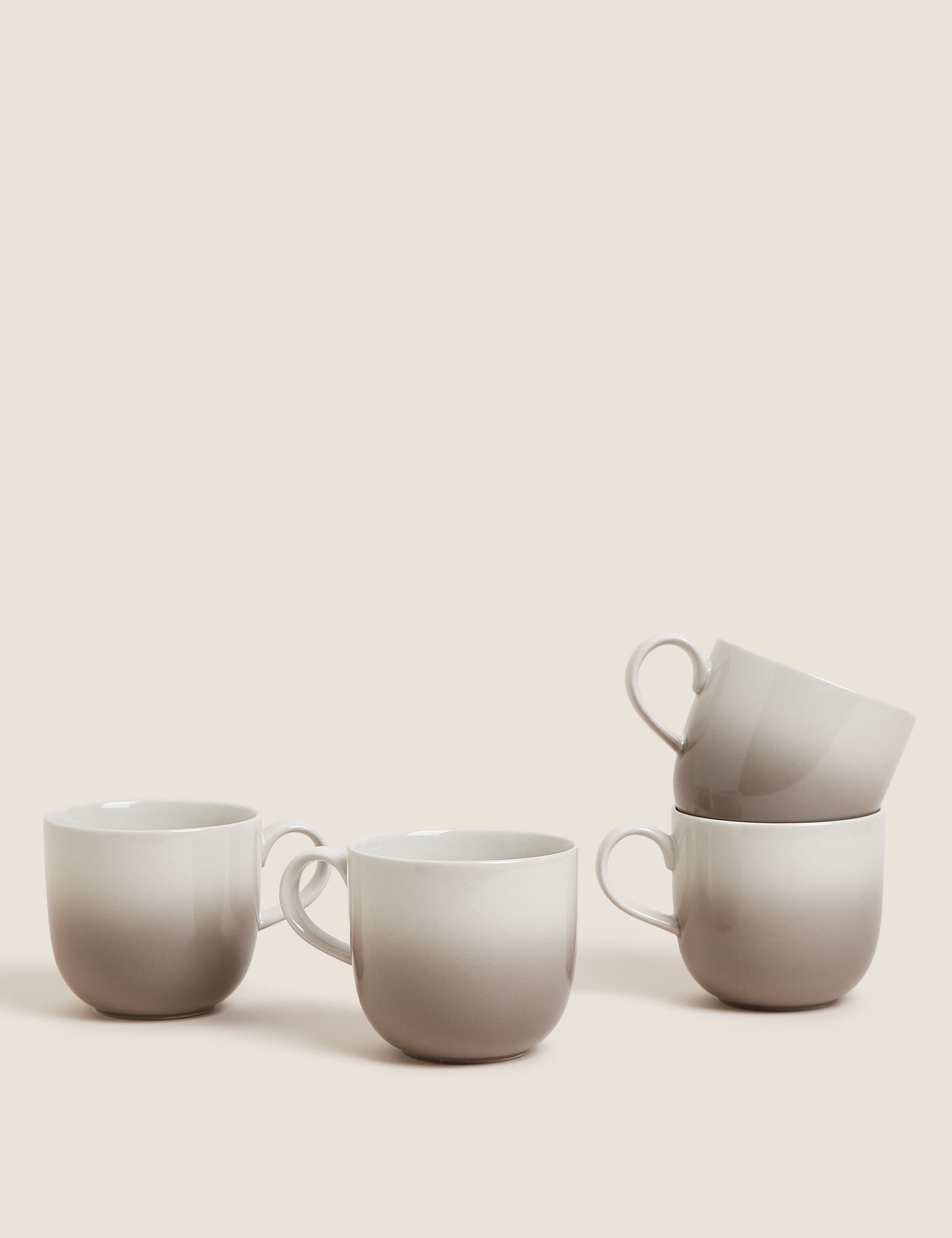 M&S Set of 4 Tribeca Ombre Mugs - Grey, Grey