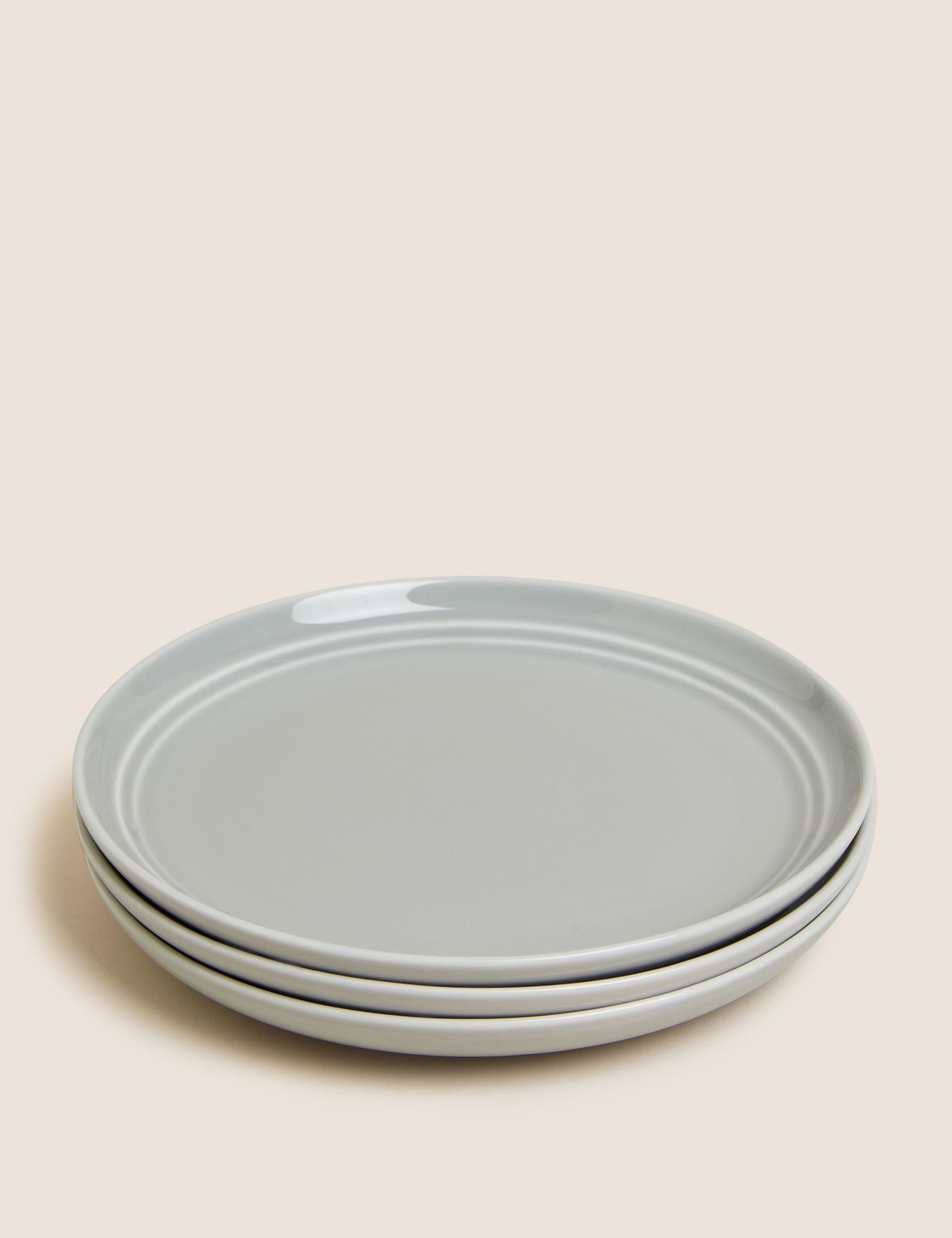 M&S Collection Set Of 4 Marlowe Side Plates - Light Grey, Light Grey