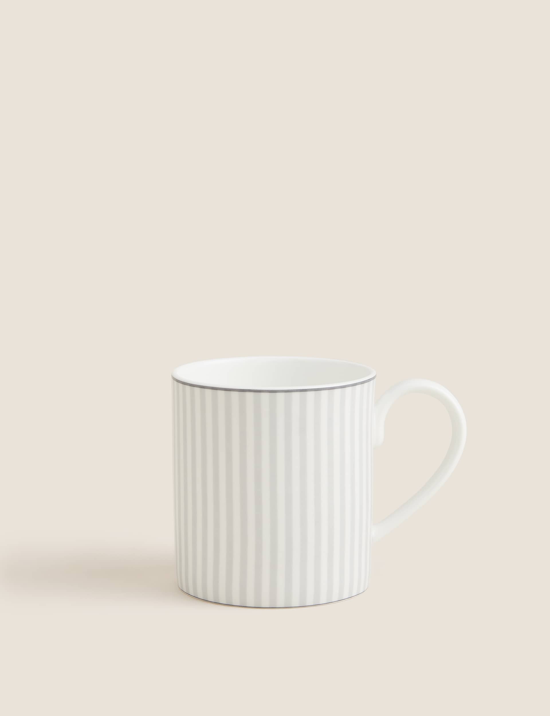 M&S Hampton Stripe Mug - Grey Mix, Grey Mix