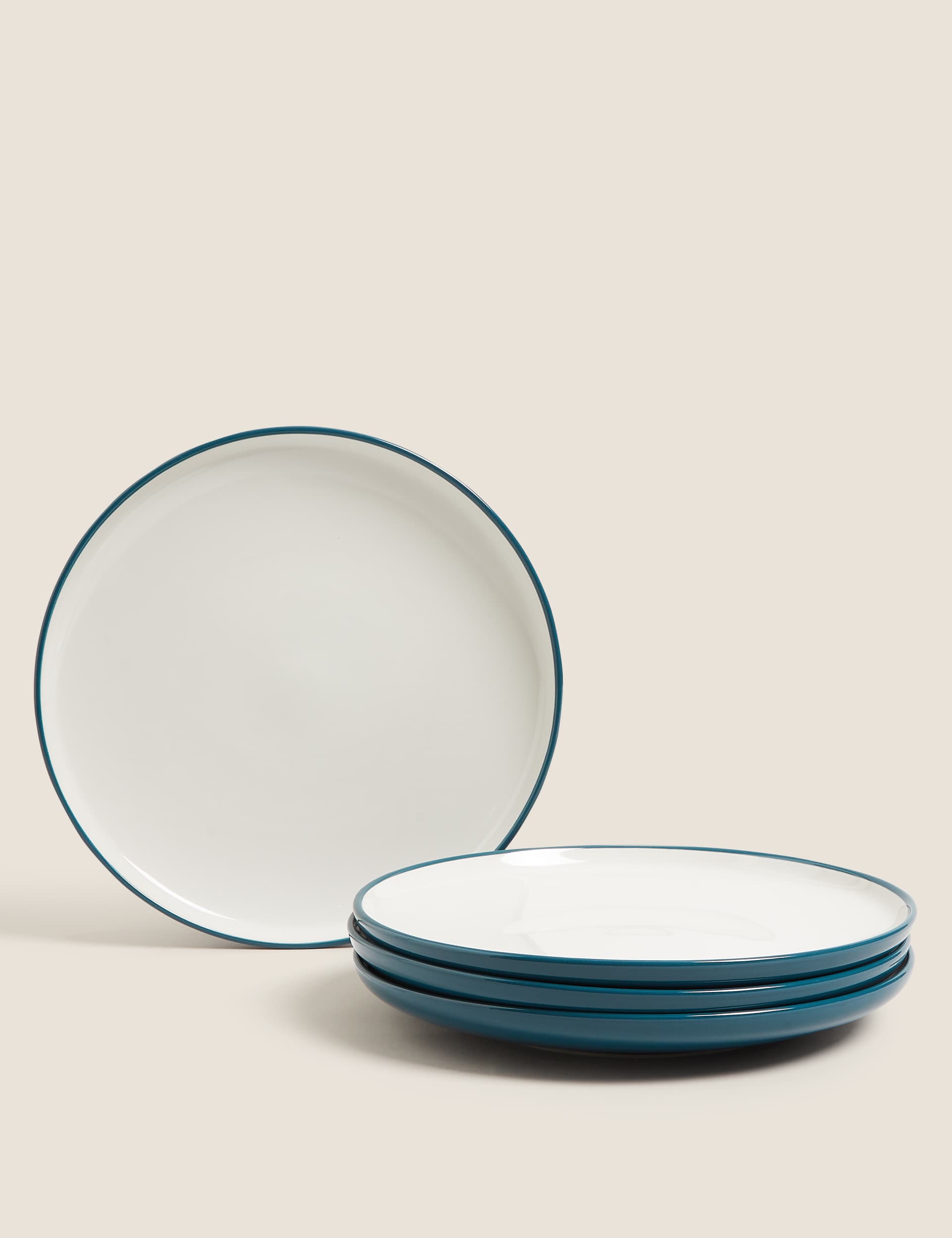 M&S Set of 4 Tribeca Side Plates - Teal, Teal