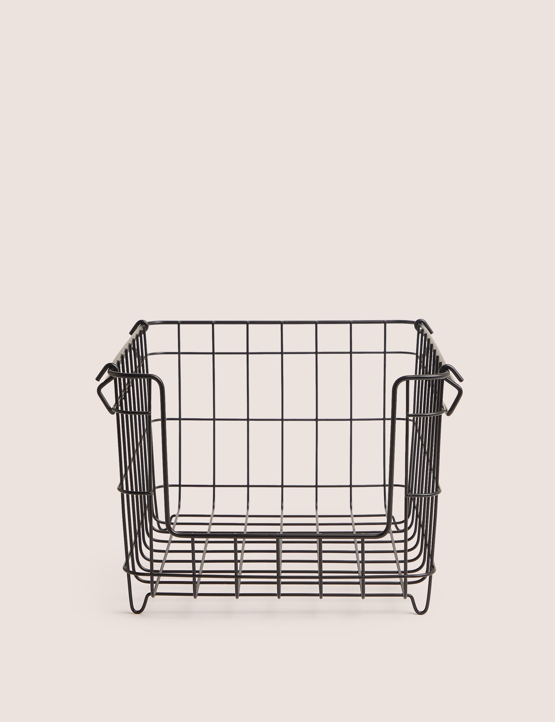 M&S Large Stackable Storage Basket - Black, Black