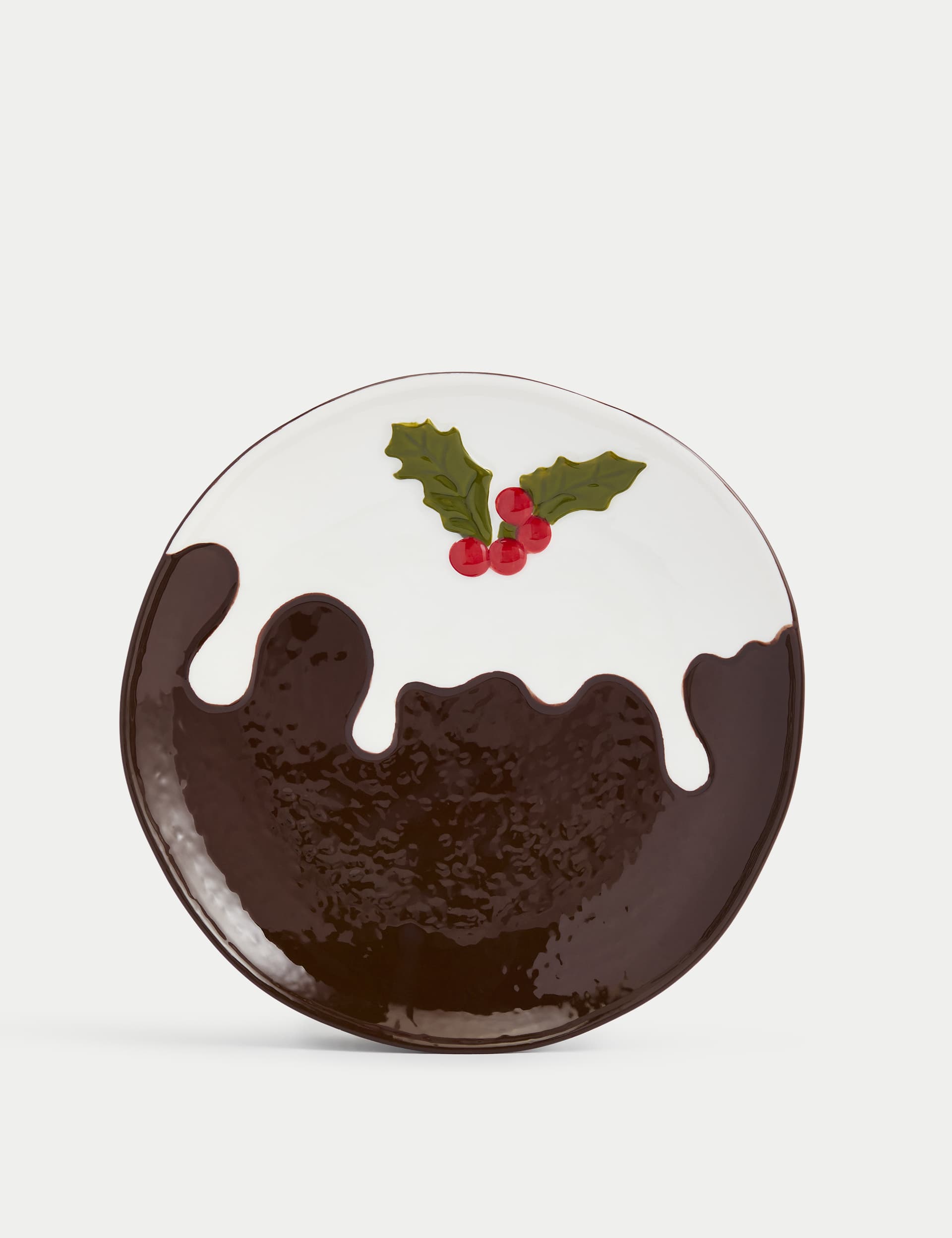 M&S Christmas Pudding Side Plate - Brown, Brown