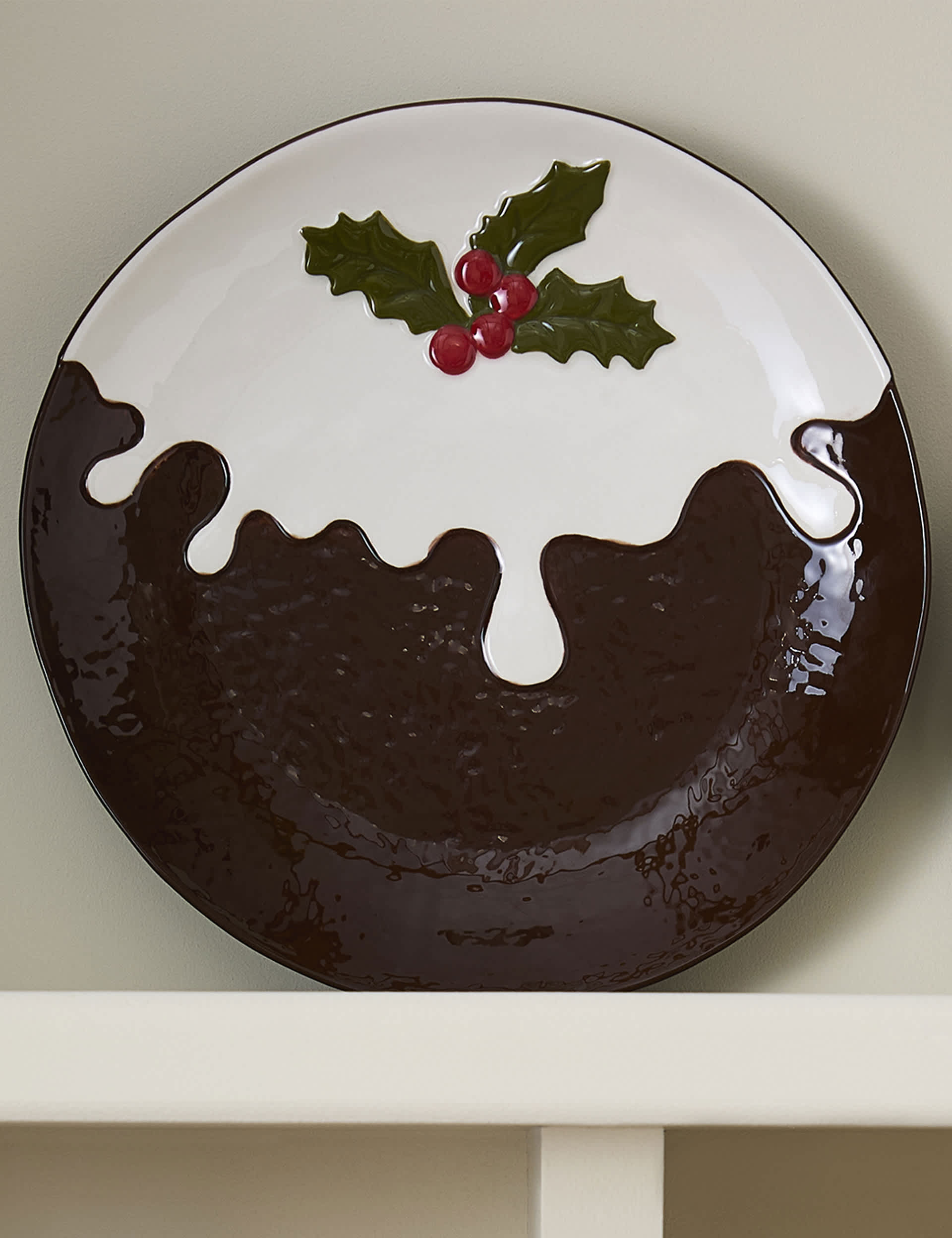 M&S Christmas Pudding Platter - Brown, Brown