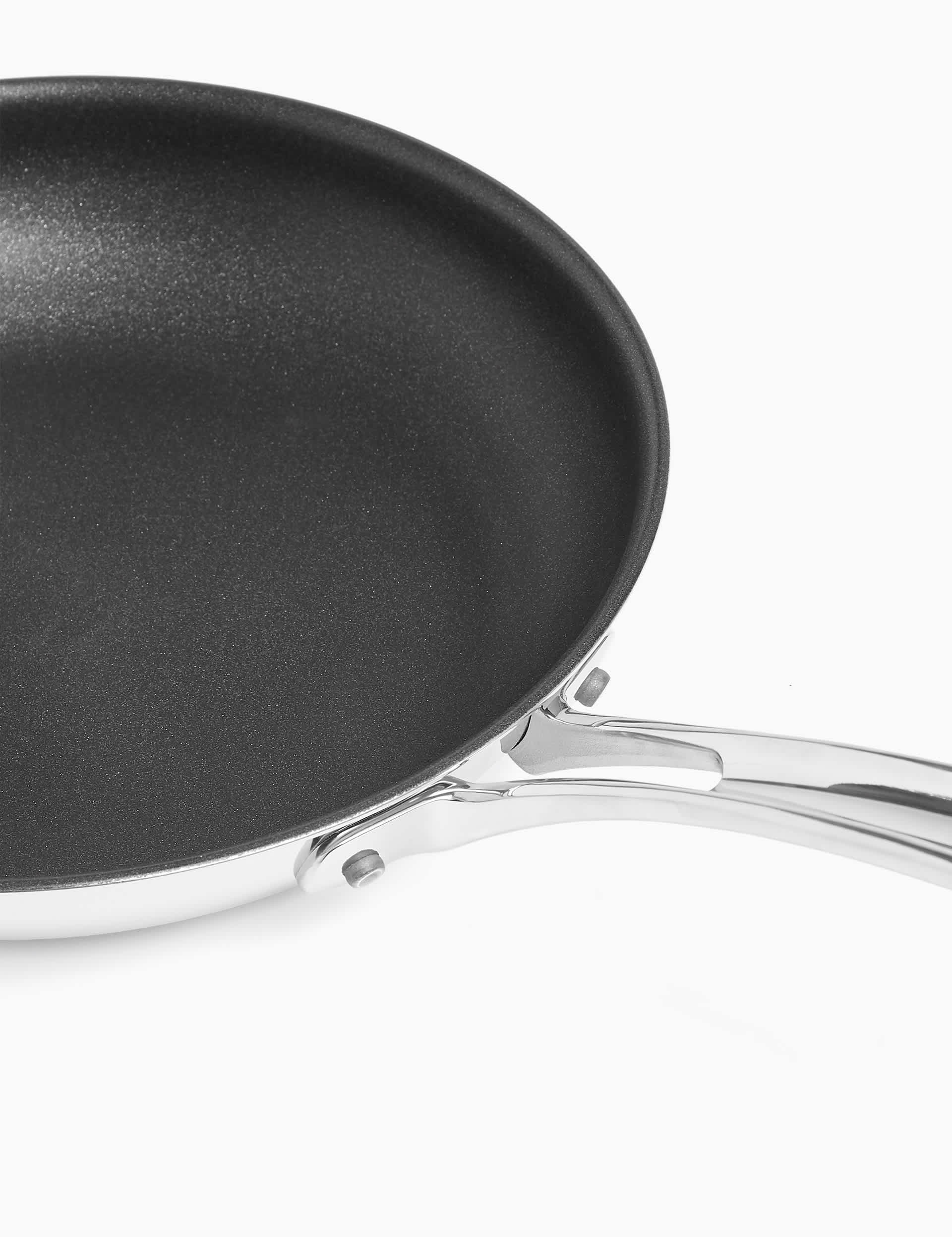 M&S Collection 2 Piece Stainless Steel Frying Pan Set - Silver, Silver