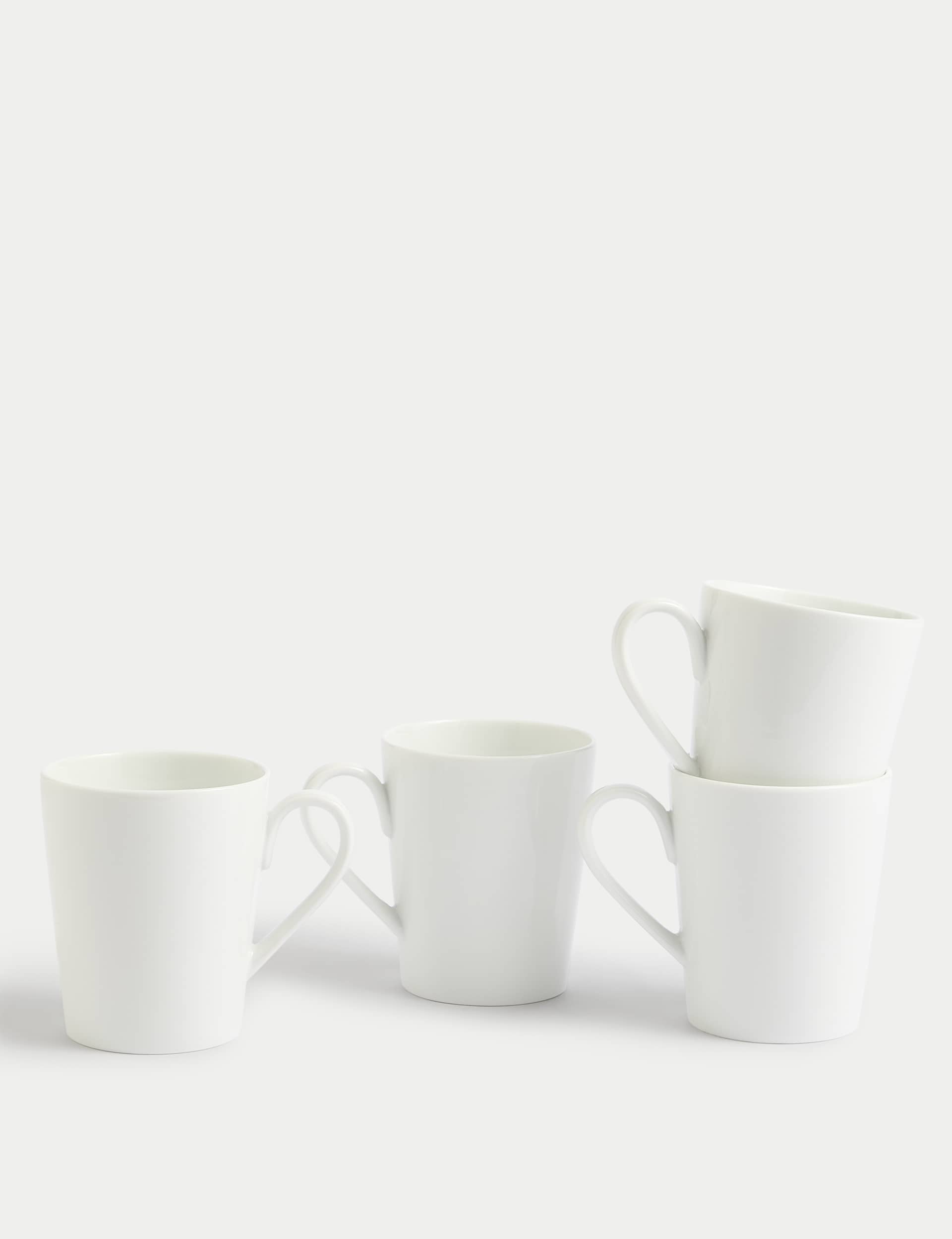 M&S Set of 4 Maxim Mugs - White, White