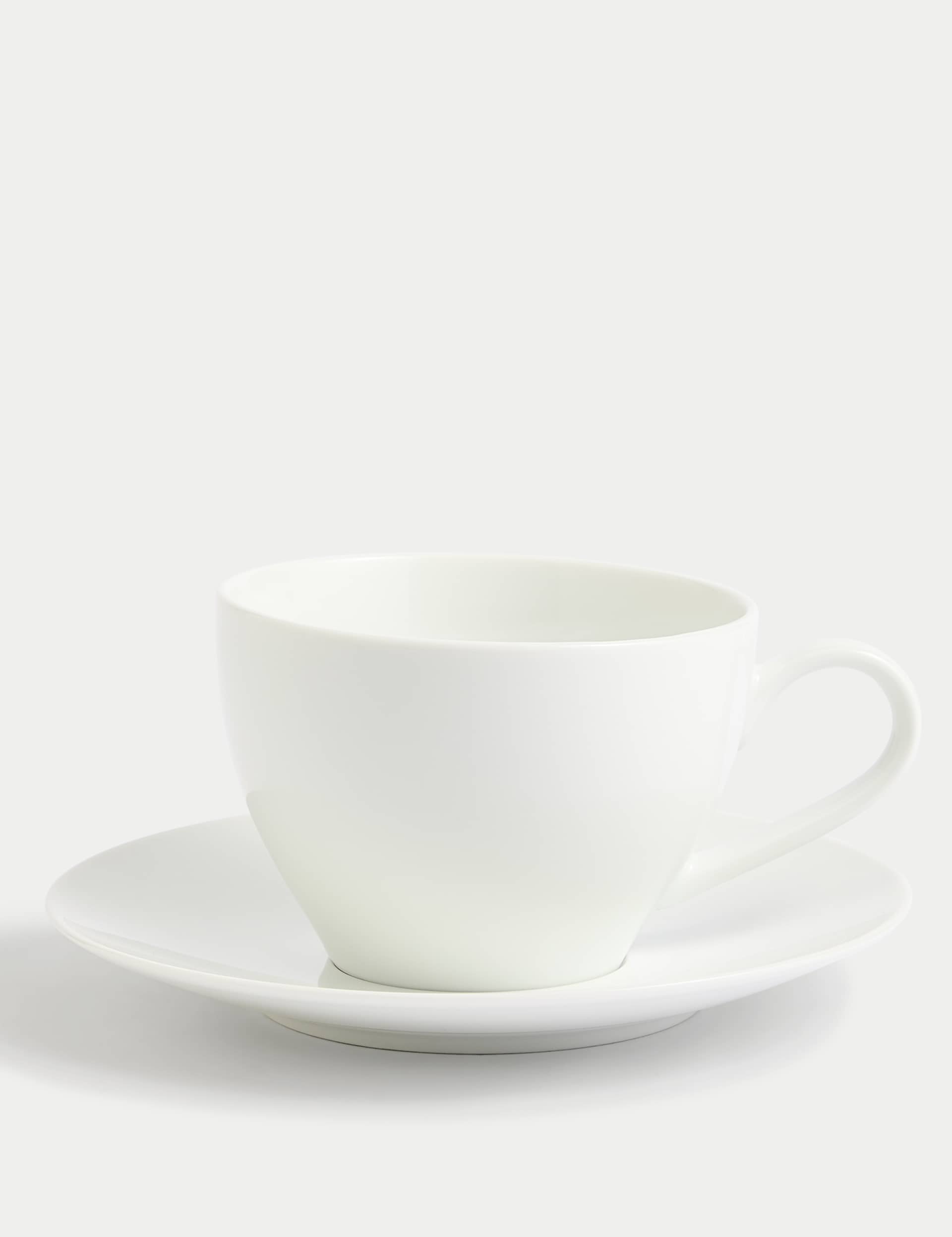 M&S Collection Maxim Cappuccino Cup & Saucer - White, White