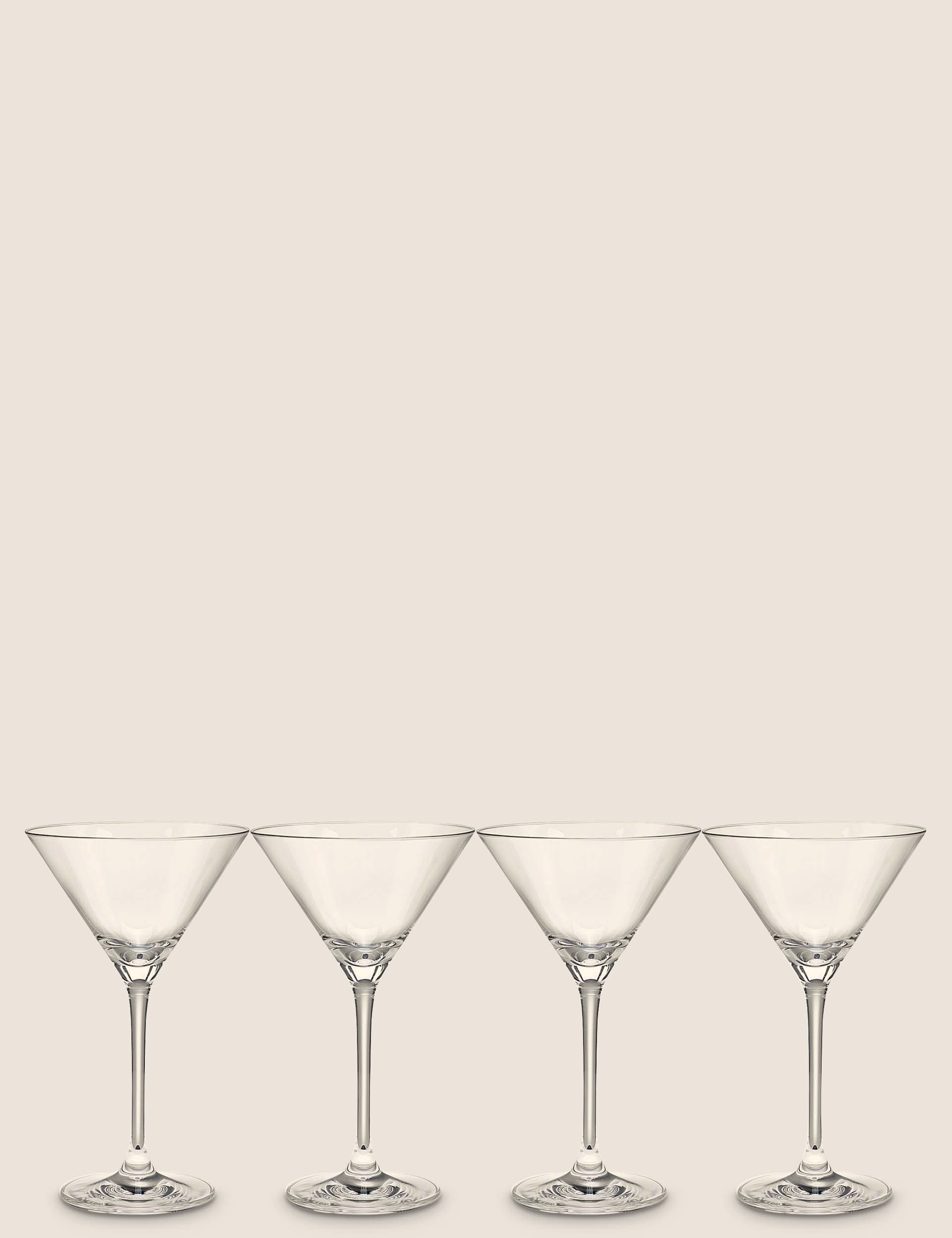 M&S Collection Women's Set of 4 Maxim Martini Glasses - Clear, Clear