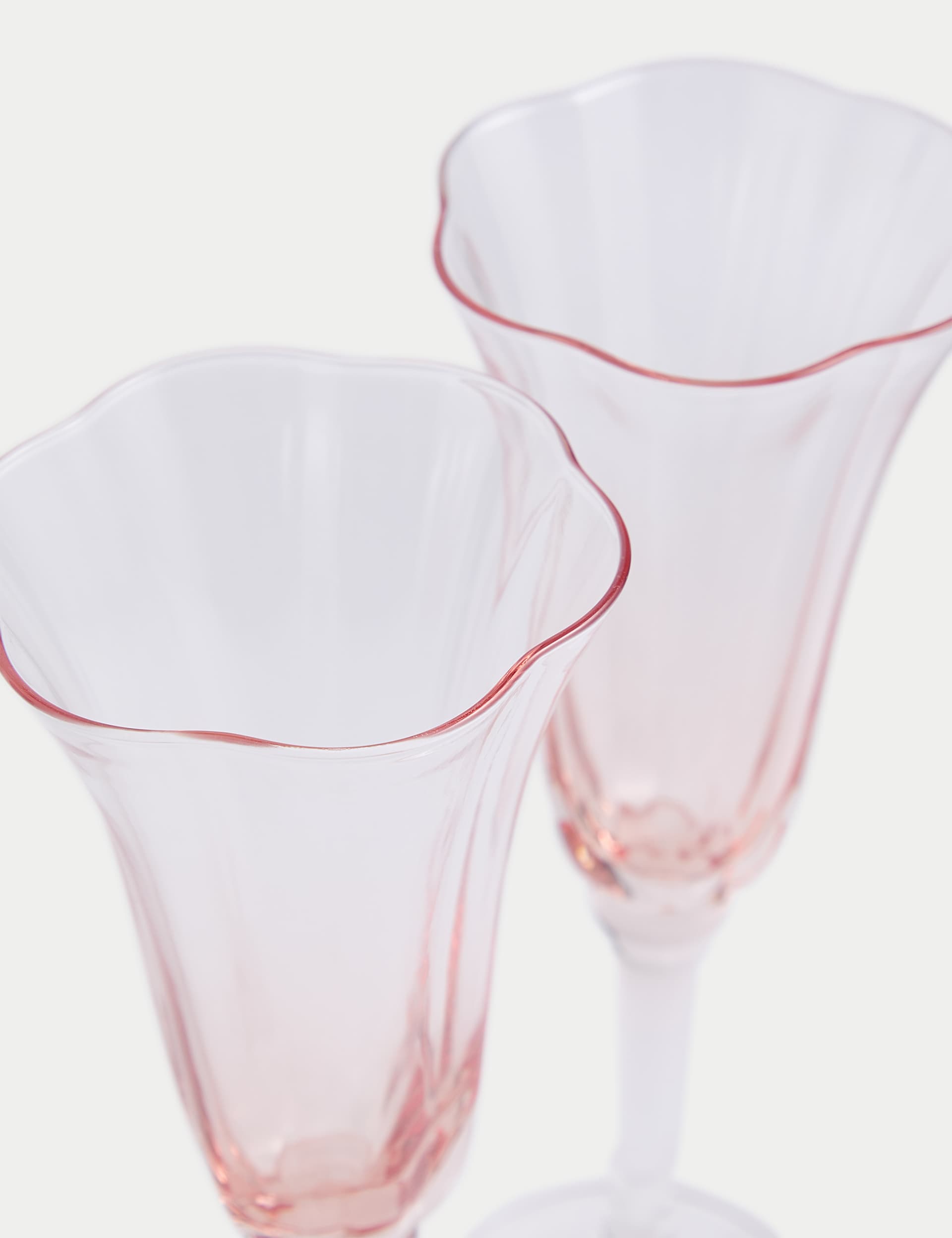 M&S Collection Set of 2 Fleur Ombr Champagne Flutes - Peach, Peach