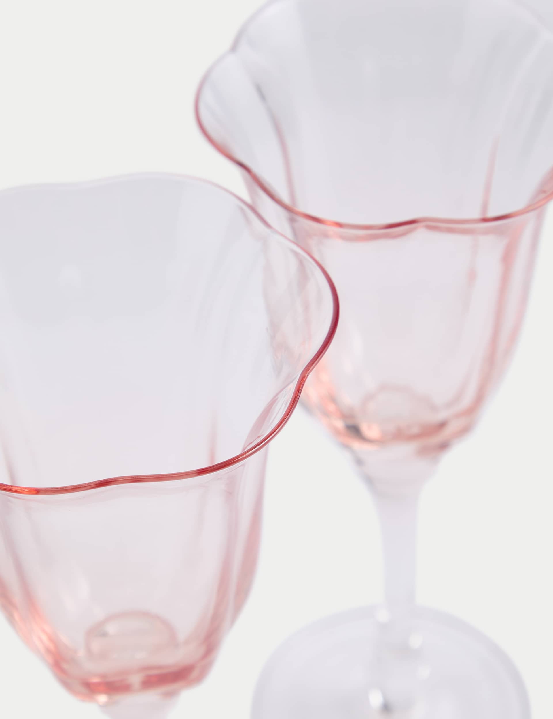 M&S Collection Set of 2 Fleur Ombr Wine Glasses - Peach, Peach