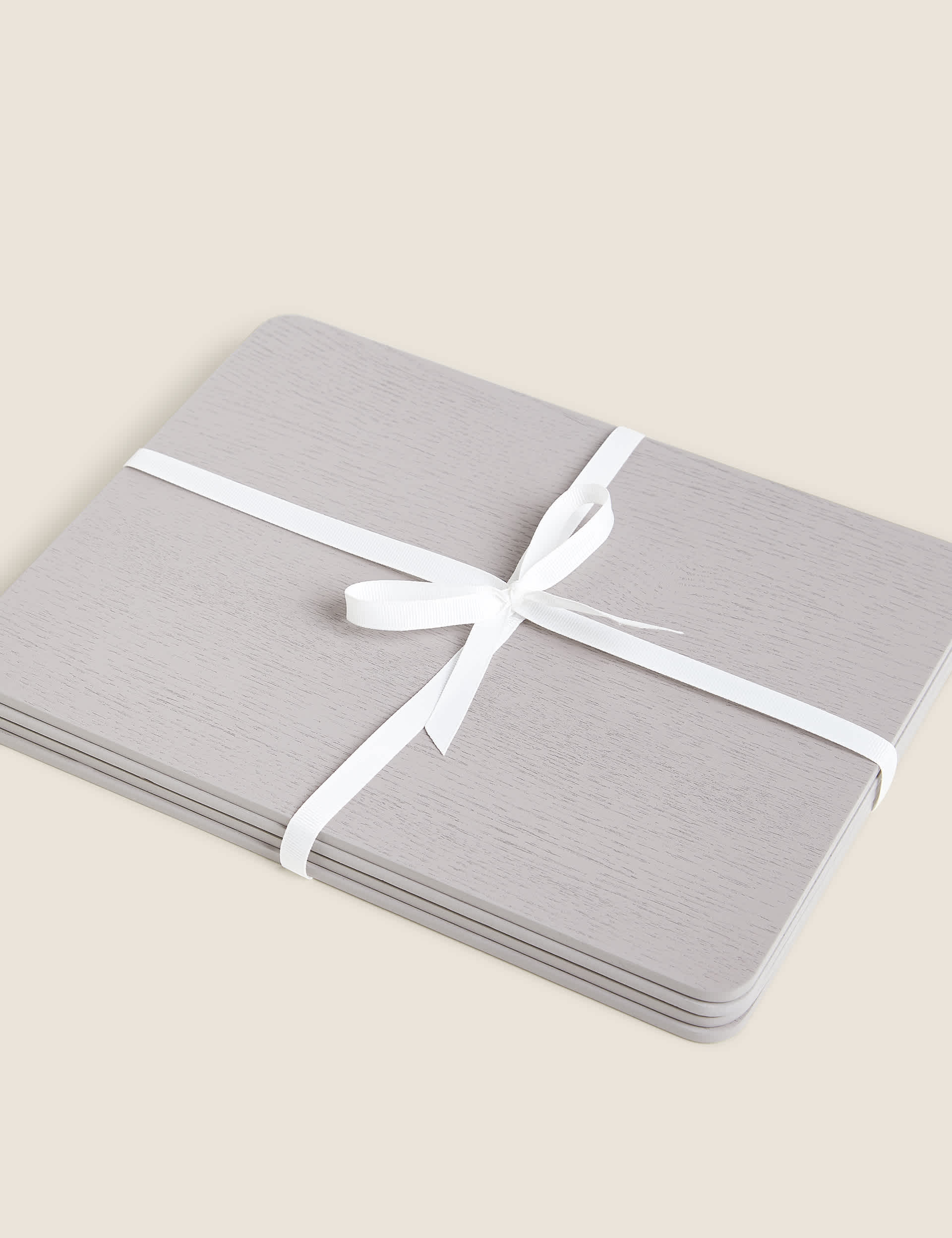 M&S Collection Set of 4 Grey Wooden Placemats, Grey