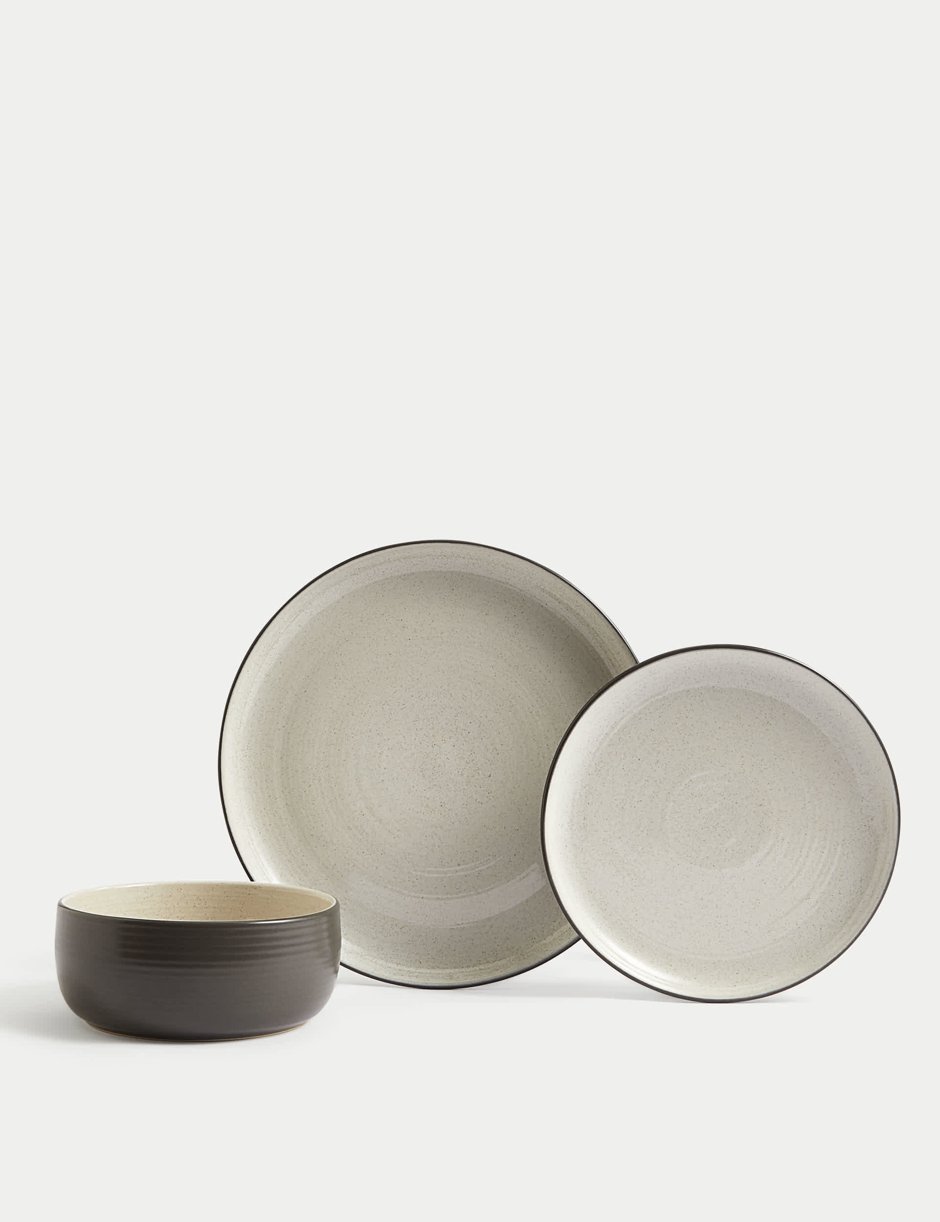 M&S 12 Piece Michigan Dinner Set - Grey, Green,Grey