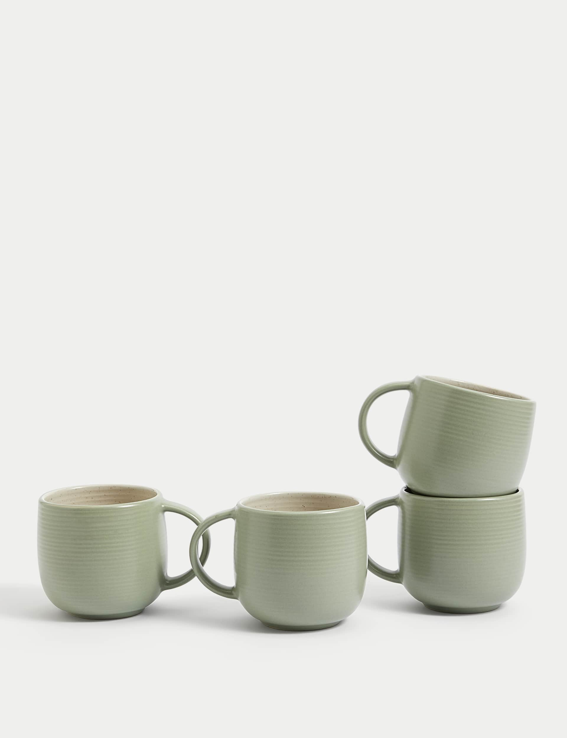 M&S Set of 4 Michigan Mugs - Green, Green