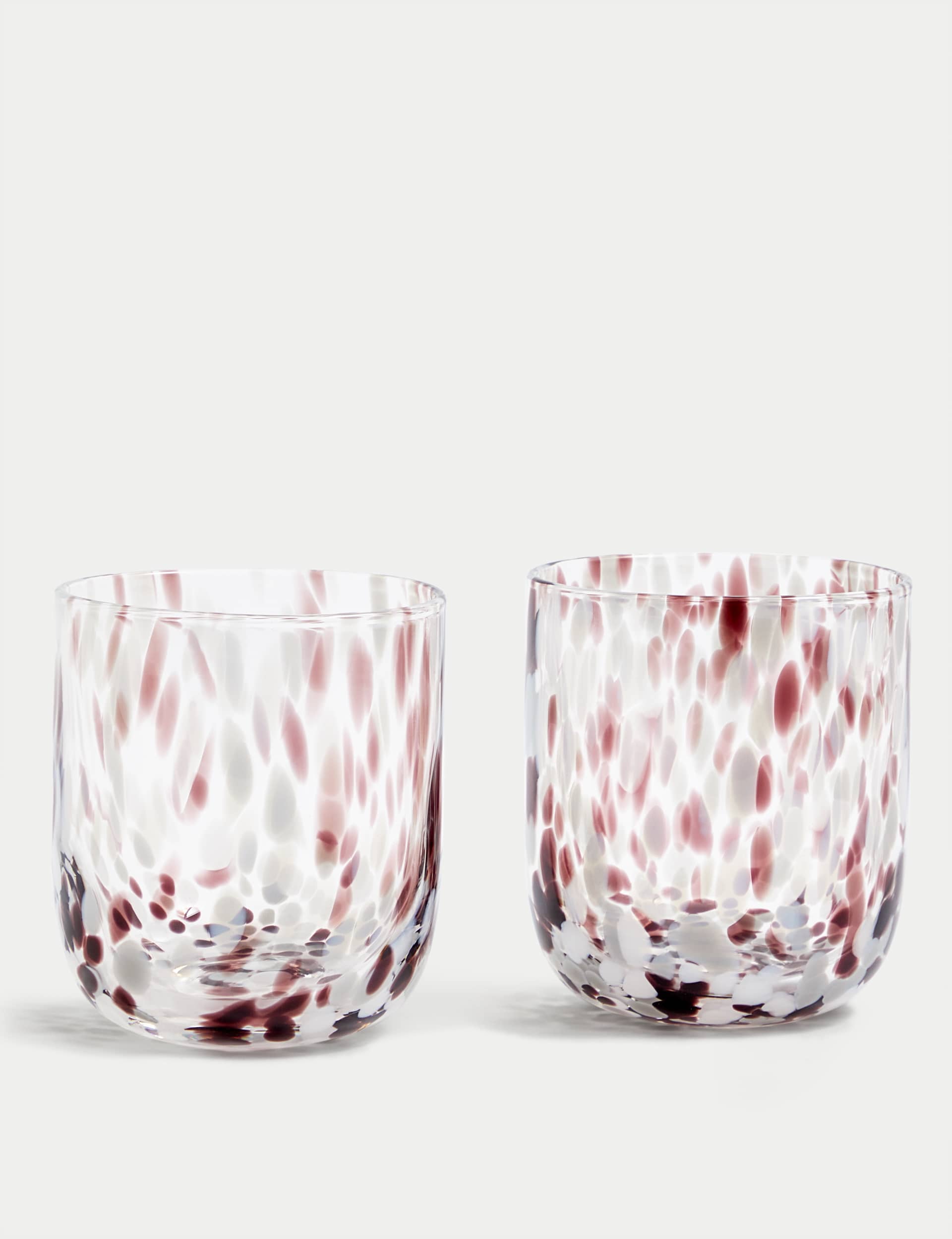 M&S Set of 2 Speckled Tumblers - Grey, Pink,Grey