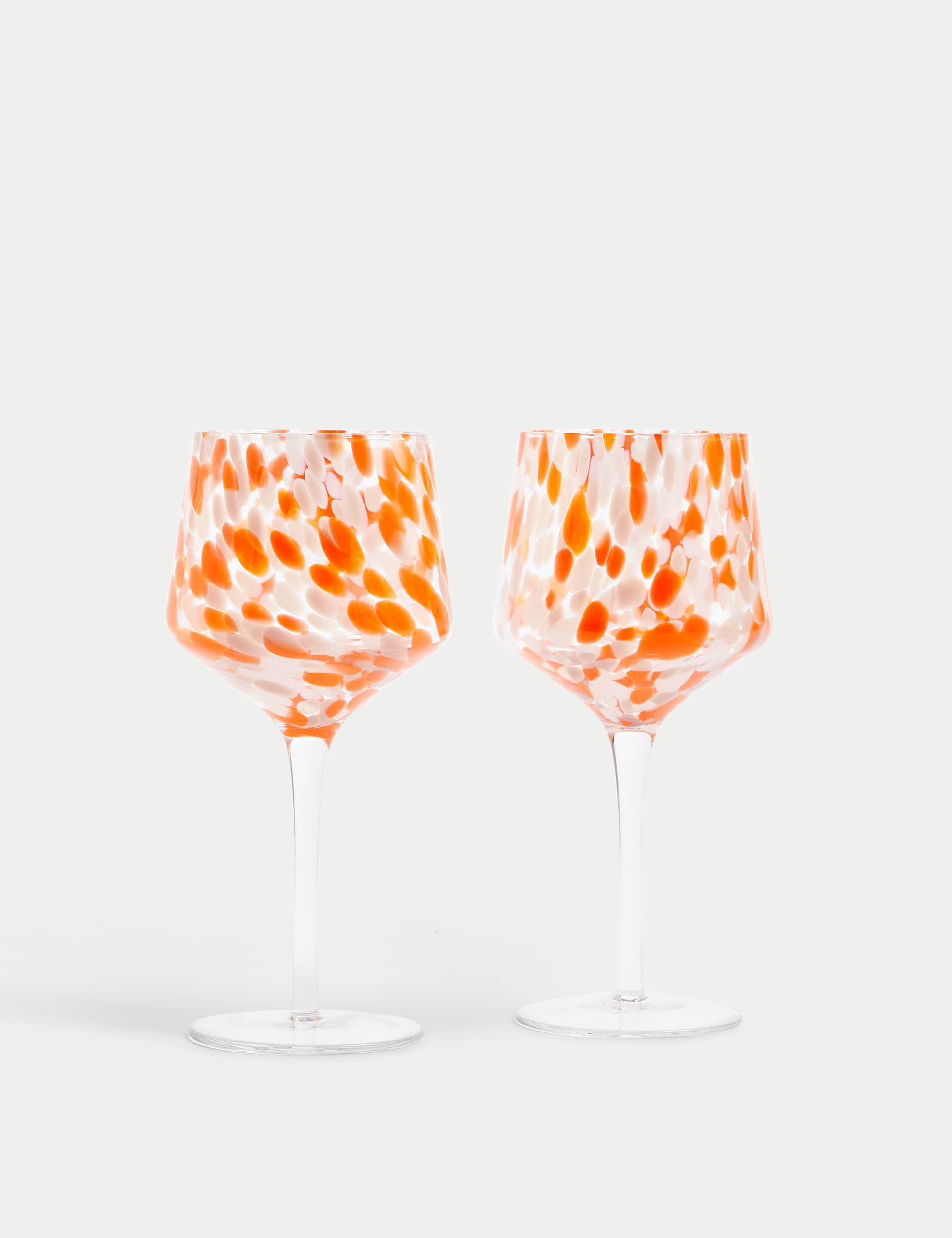 M&S Collection Set of 2 Speckled Wine Glasses - Pink, Pink,Grey