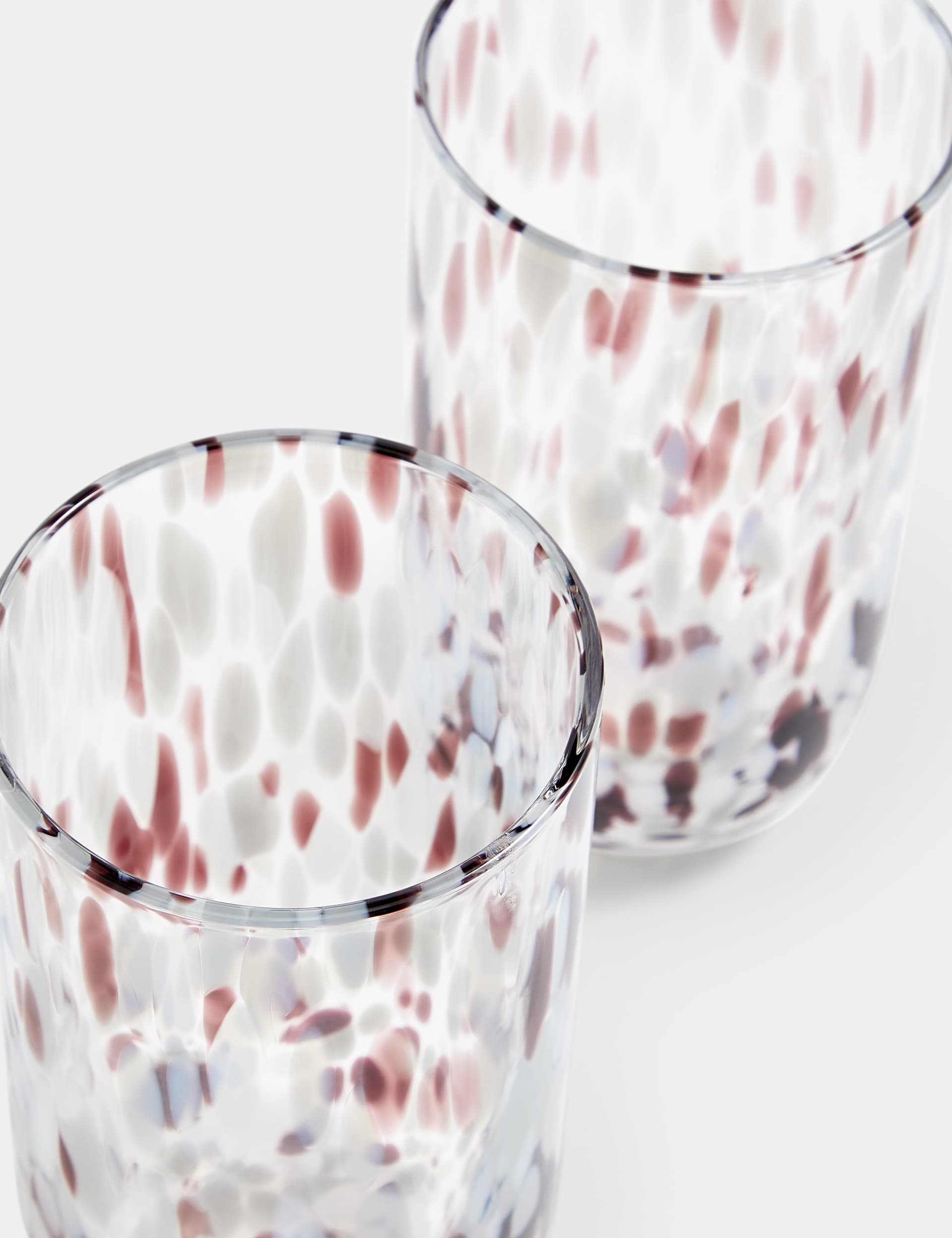 M&S Collection Set of 2 Speckled Hi Ball Glasses - Grey, White,Grey