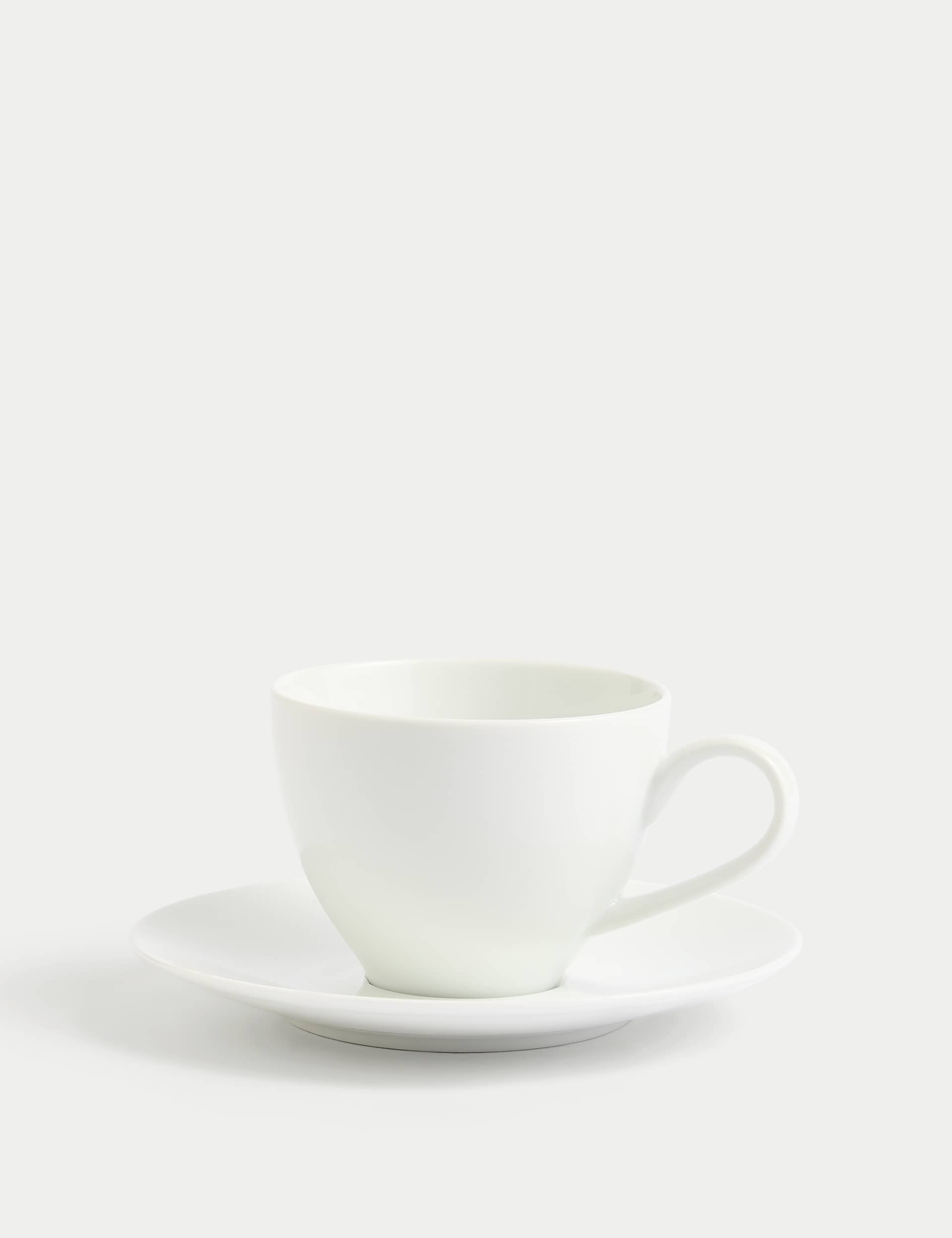 M&S Maxim Cup & Saucer - White, White