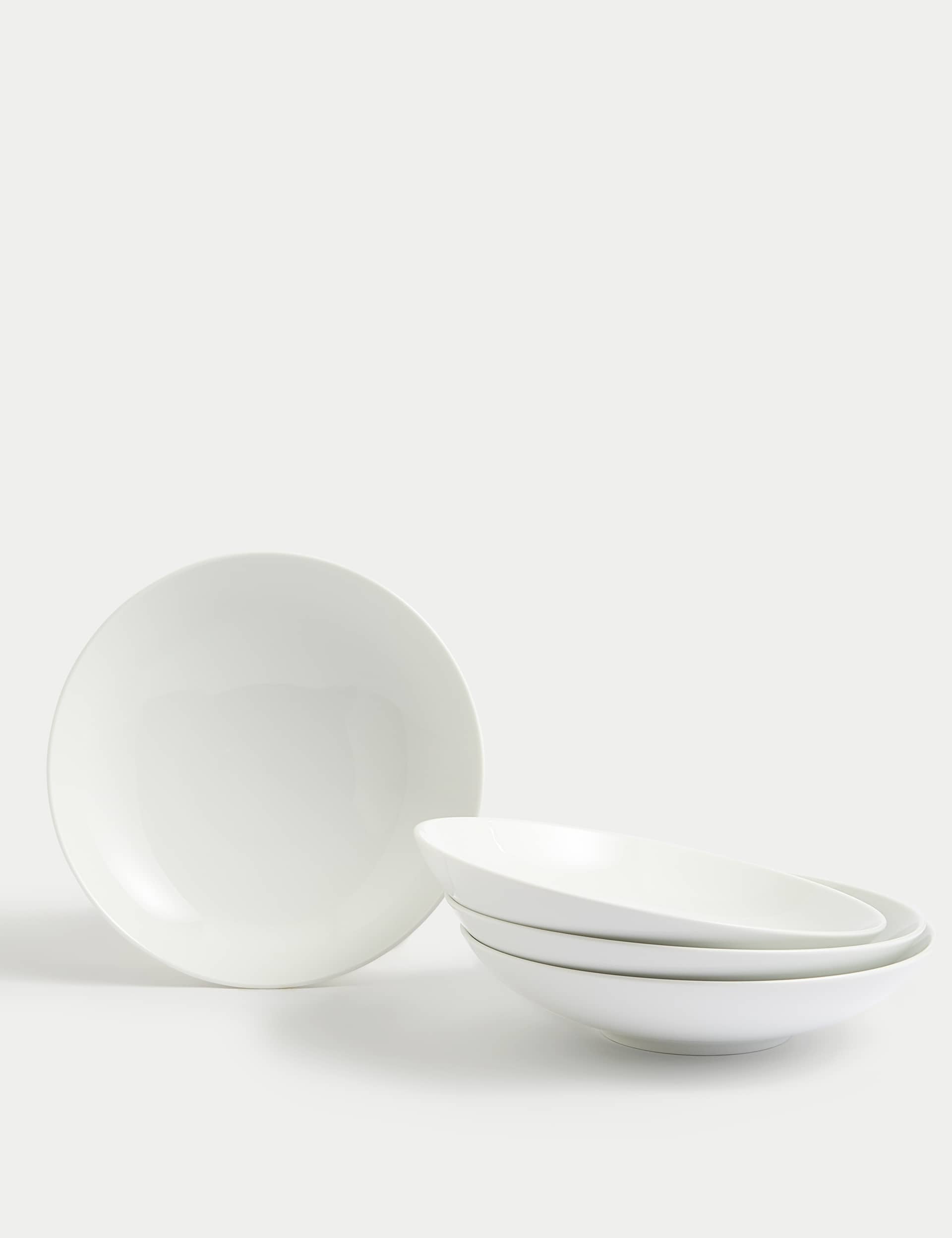 M&S Set of 4 Maxim Coupe Pasta Bowls - White, White