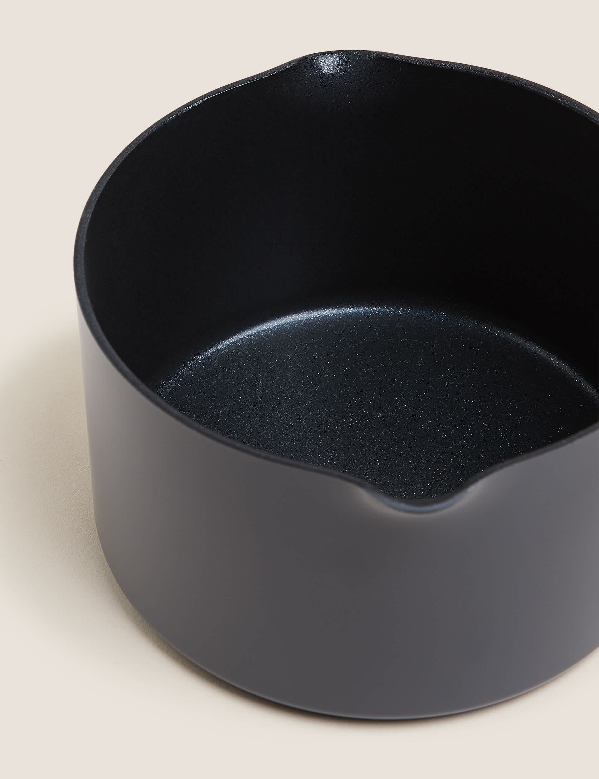 M&S Chef Hard Anodised 14cm Small Milk Pan - Black Mix, Black Mix