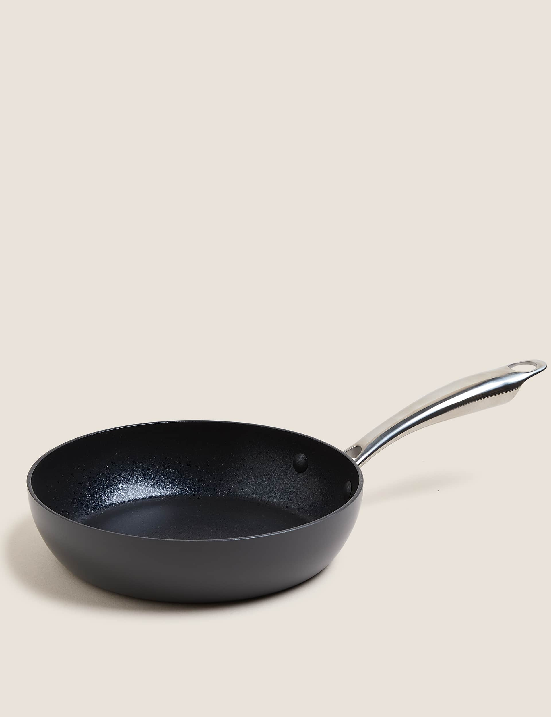 M&S Chef Hard Anodised 20cm Small Frying Pan - Black Mix, Black Mix