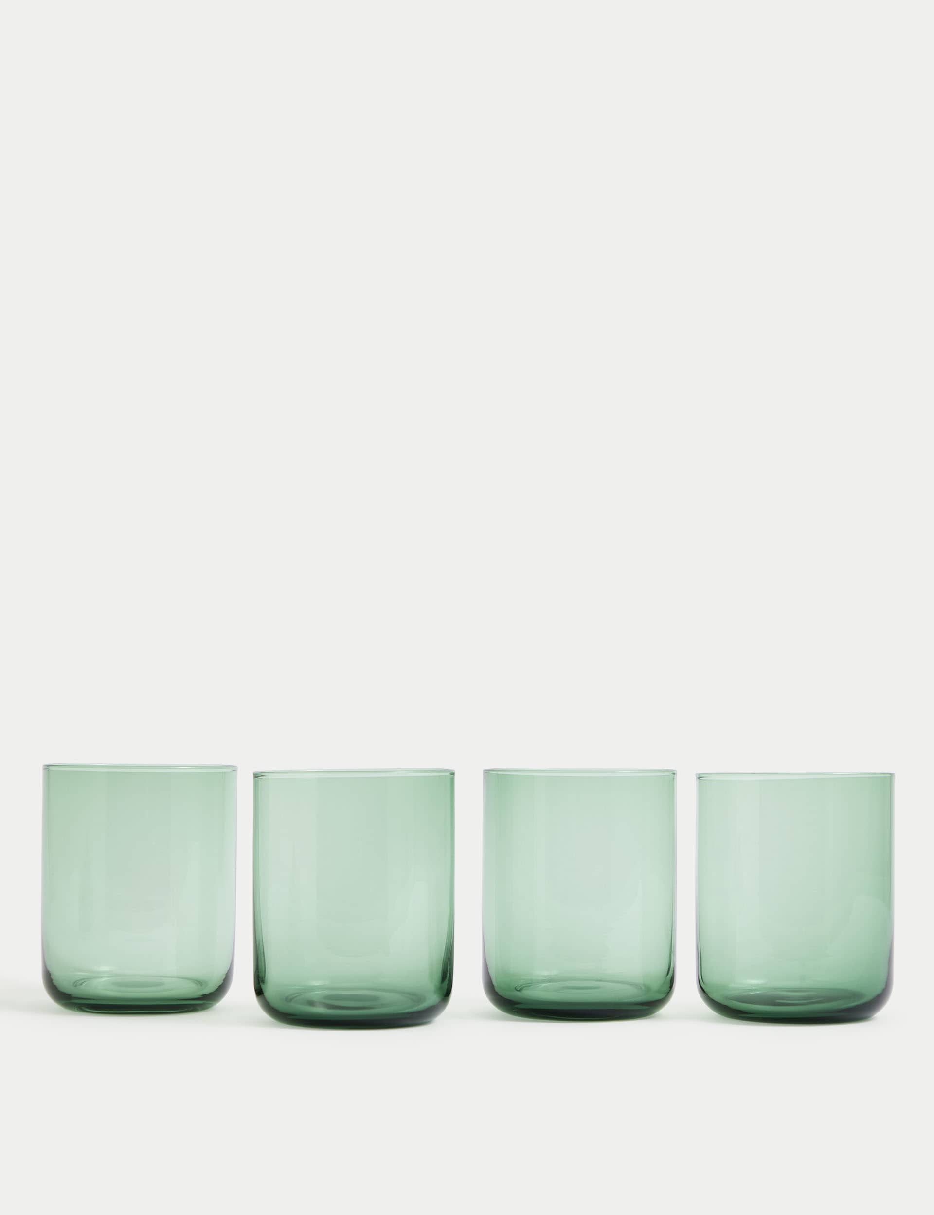 M&S Set of 4 Tribeca Tumblers - Green, Green,Pink,Blue