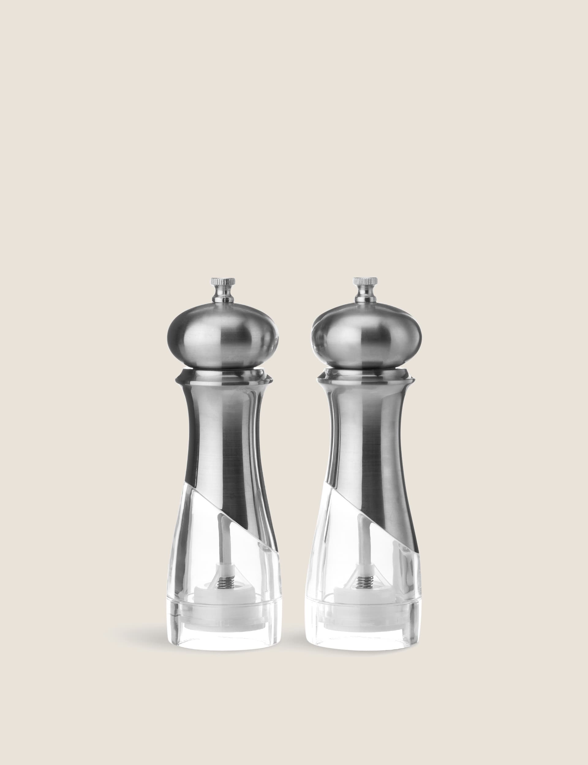 M&S New York Salt & Pepper Mills - Silver, Silver