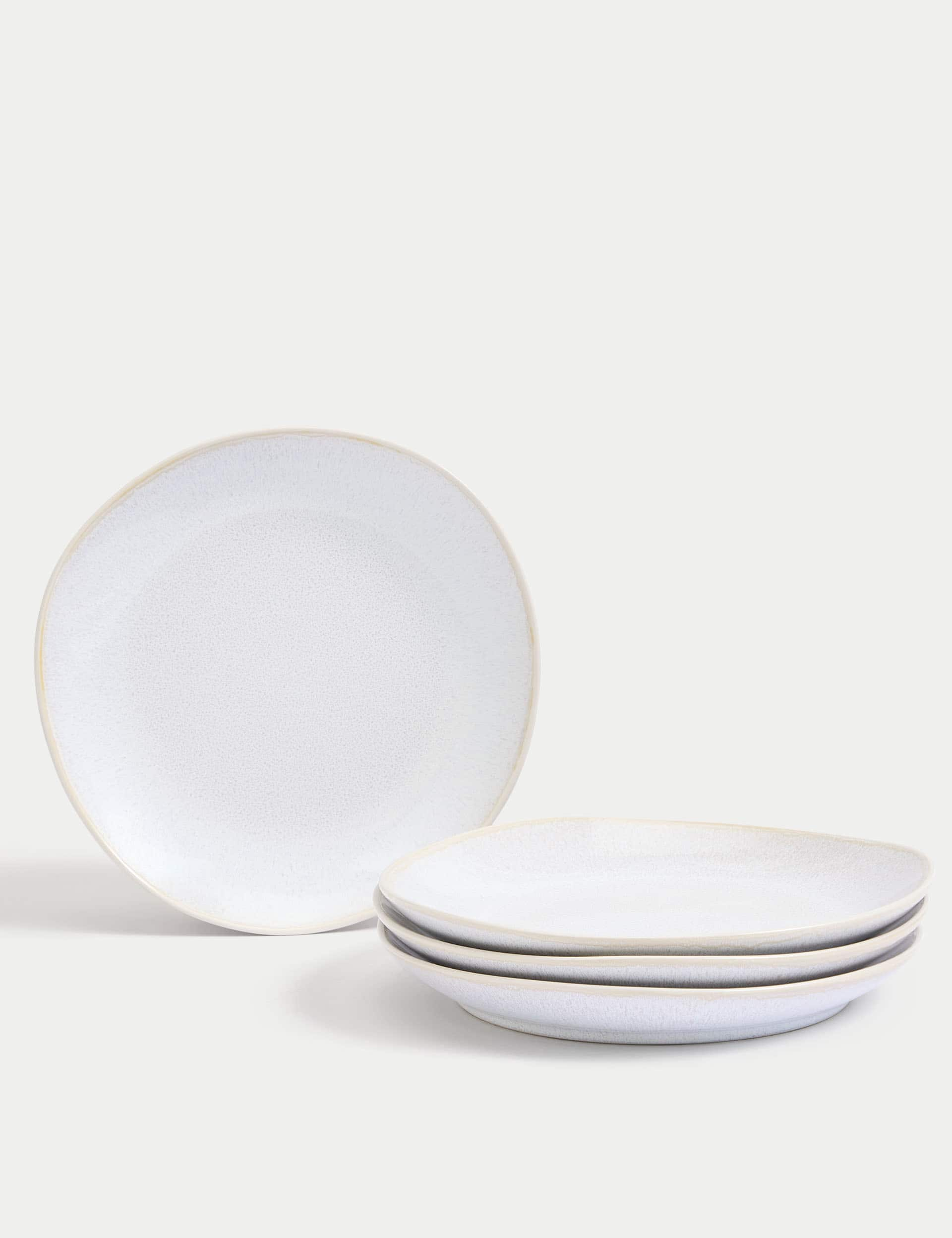 M&S Set of 4 Argo Side Plates - Natural, Blue,Natural