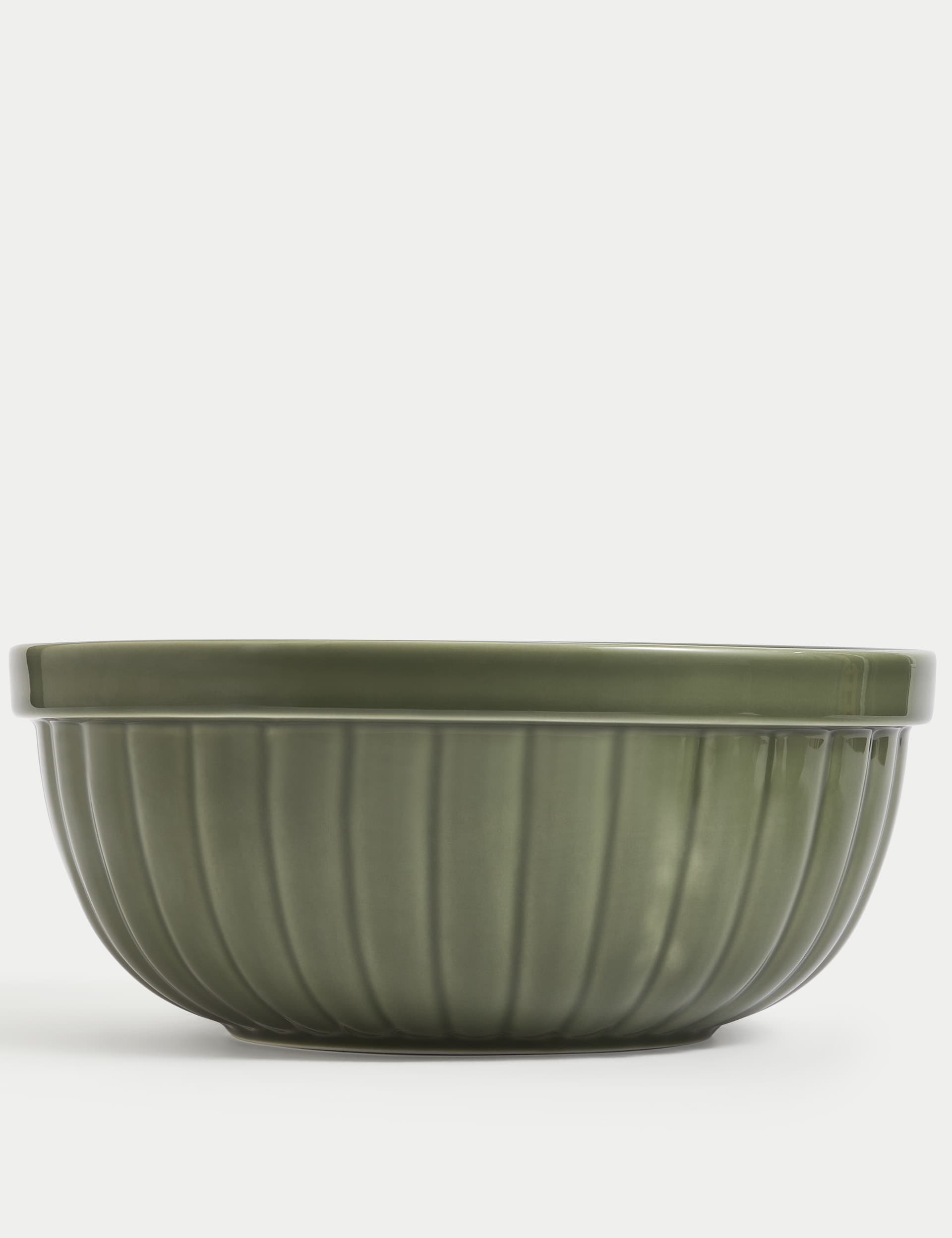 M&S Ceramic 29cm Mixing Bowl - Green, Green