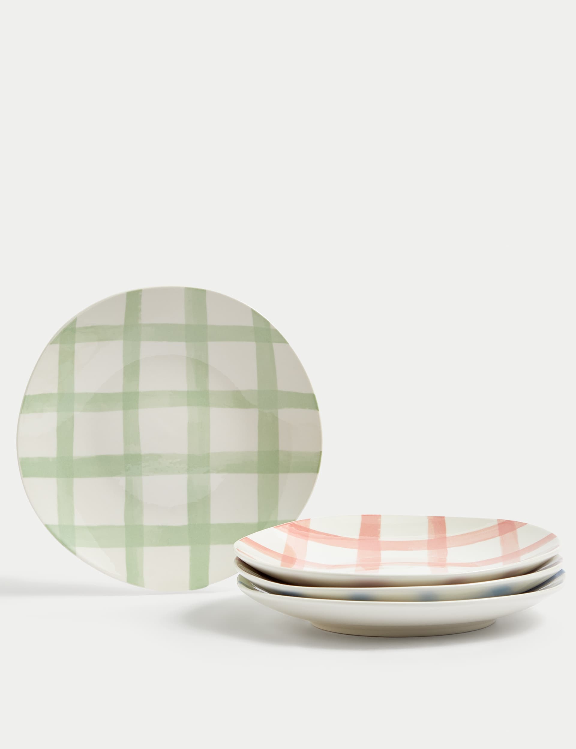 M&S Set of 4 Striped Side Plates - Multi, Multi