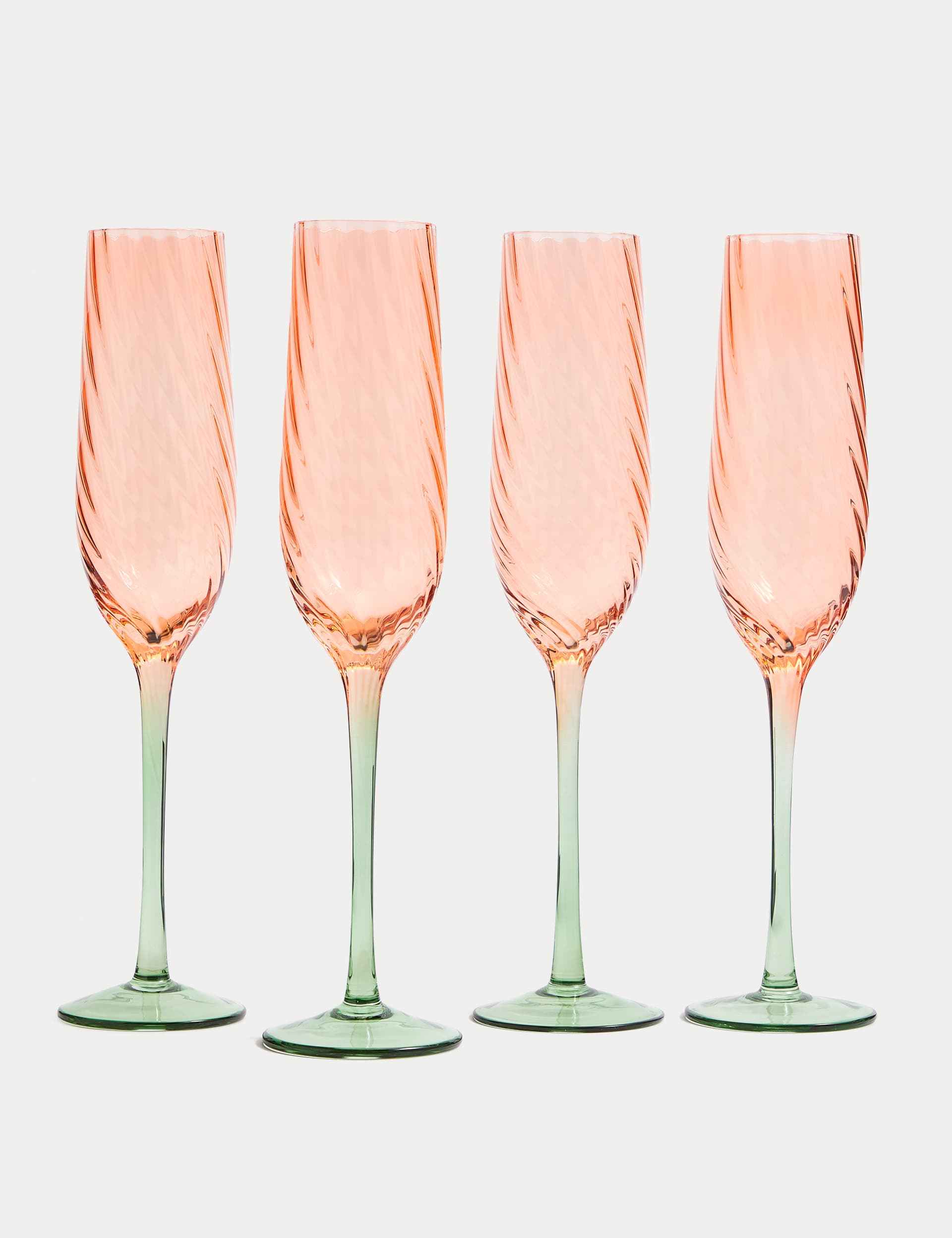 M&S Set of 4 Two Tone Champagne Flutes - Multi, Multi