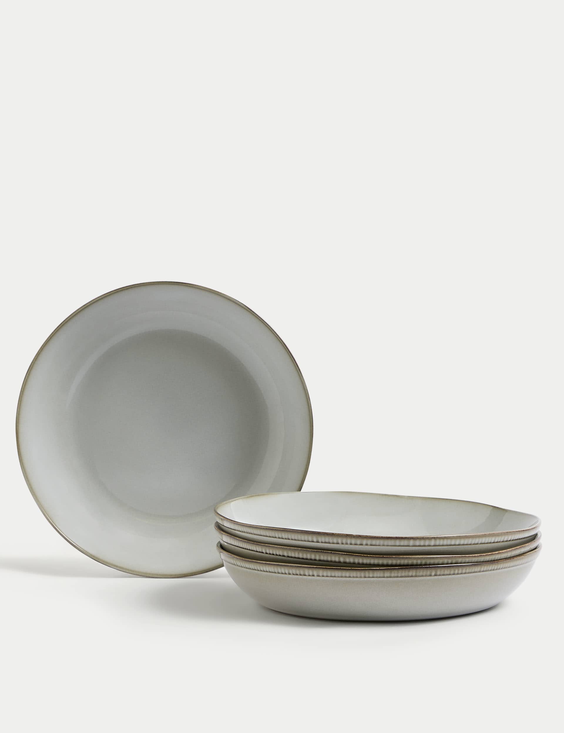 M&S X Fired Earth Set of 4 Stoneware Pasta Bowls