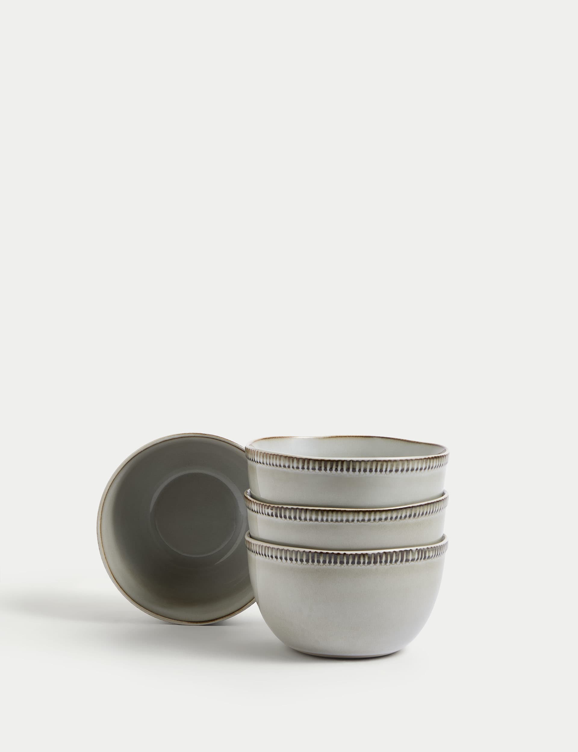 M&S X Fired Earth Set of 4 Stoneware Cereal Bowls