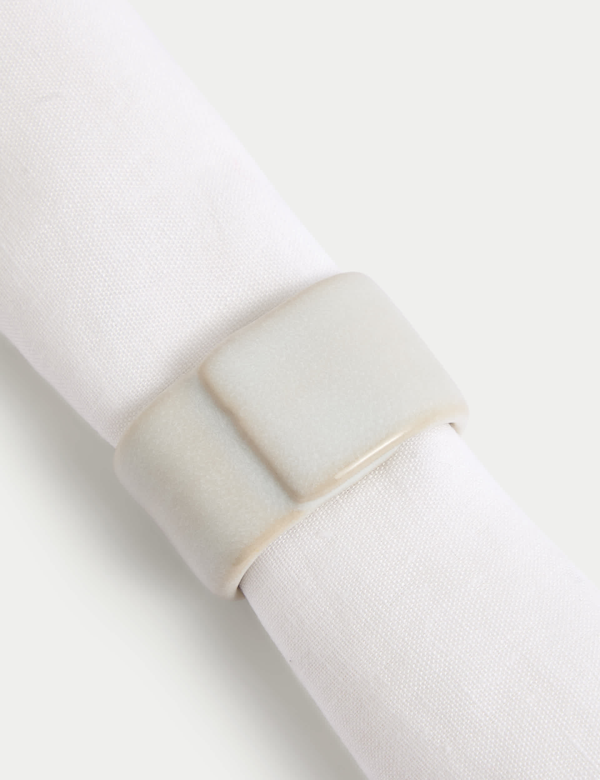 M&S Collection Set of 4 Ceramic Napkin Rings - Natural, Natural