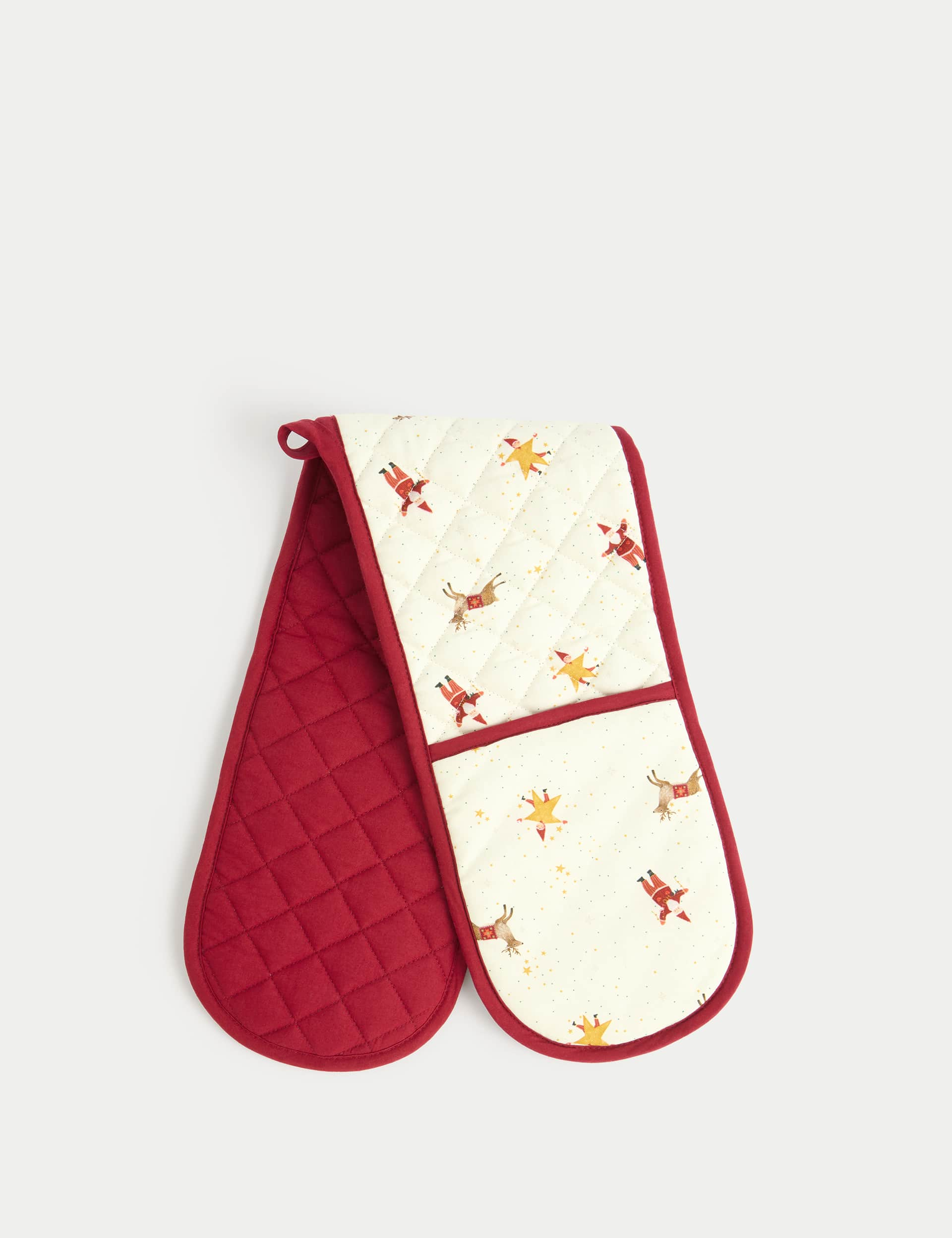 M&S Festive Double Oven Glove - Multi, Multi