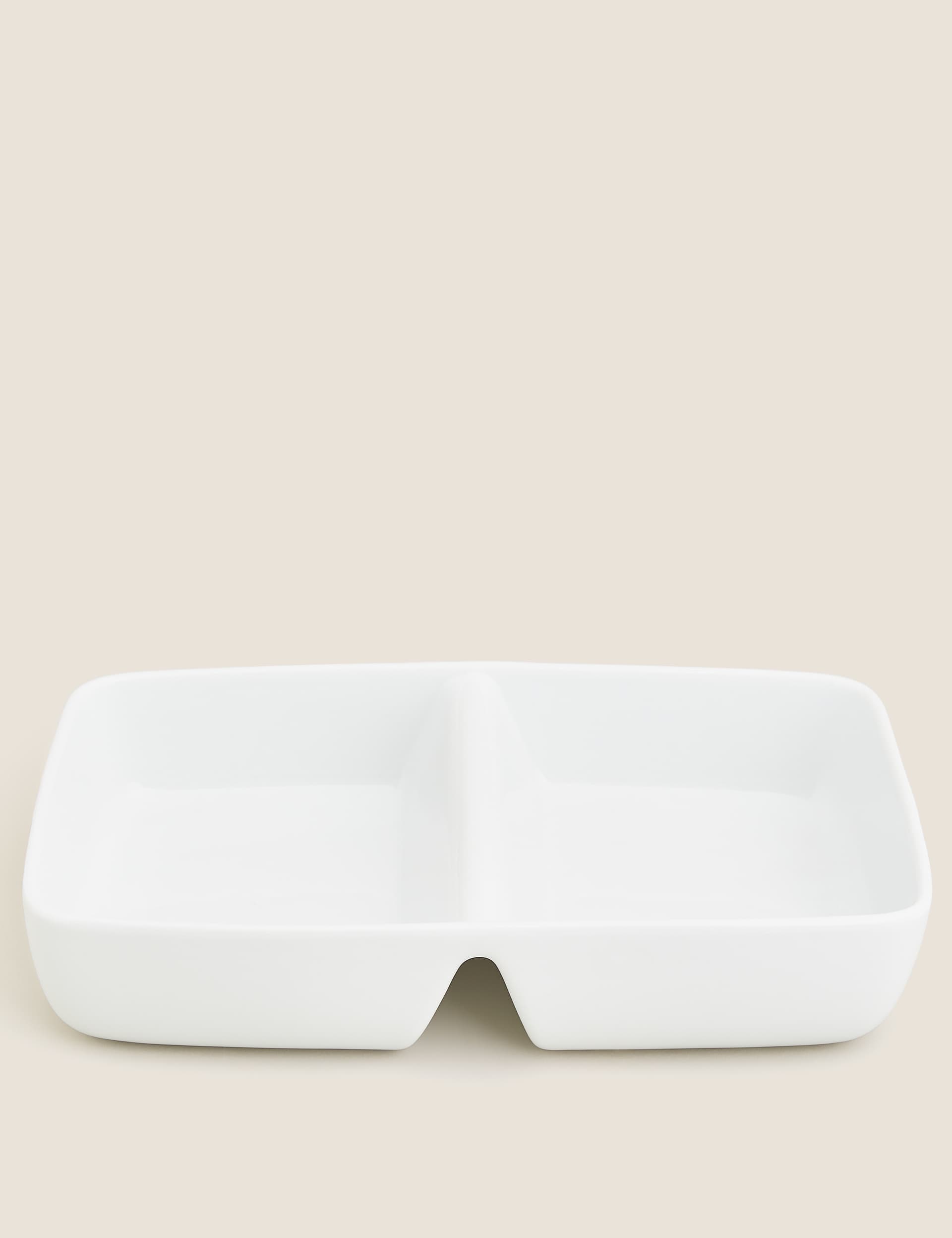 M&S Collection Ceramic Divided Vegetable Dish - White, White