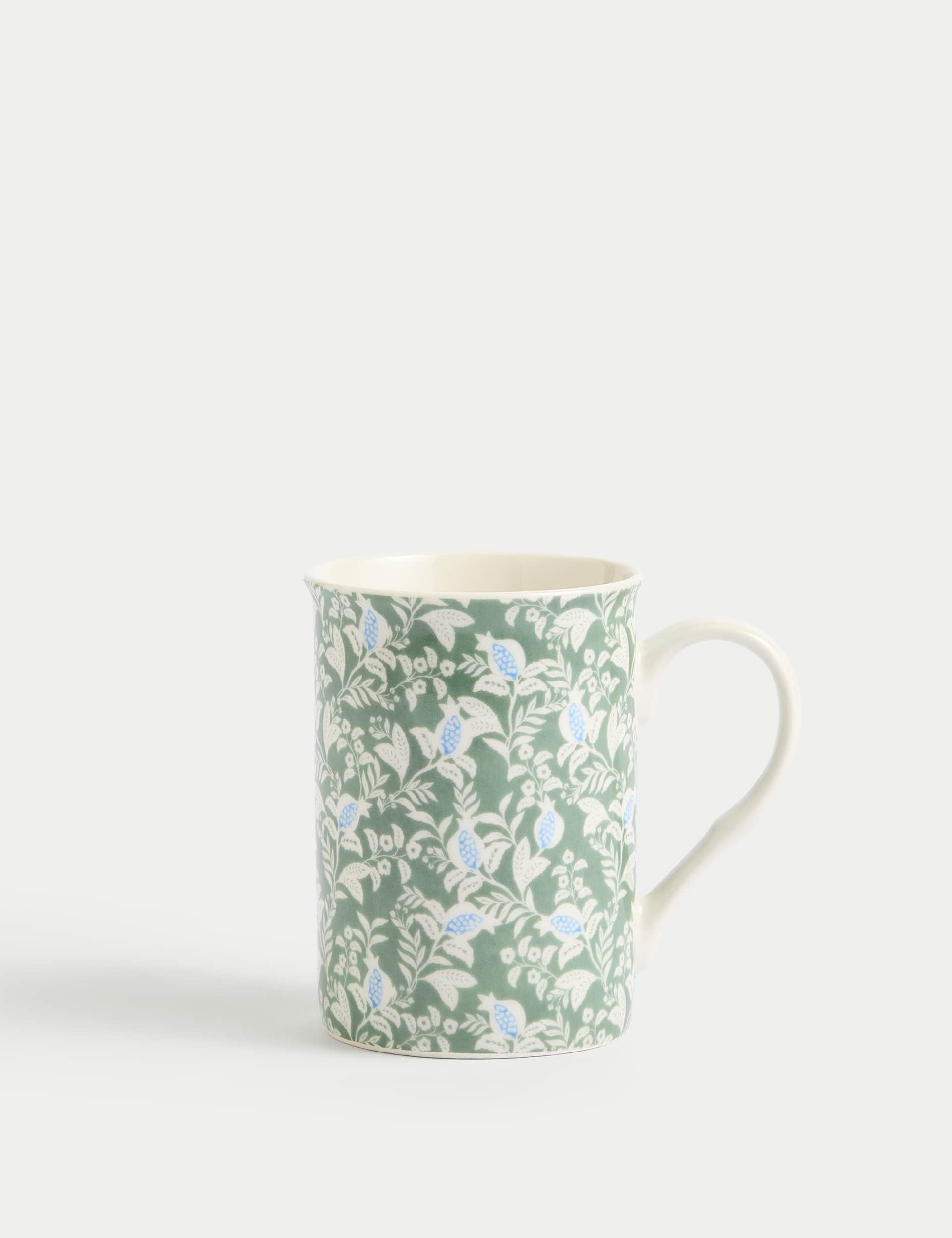 M&S Collection Pomegranate Mug - Green, Green,Navy,Pink,White