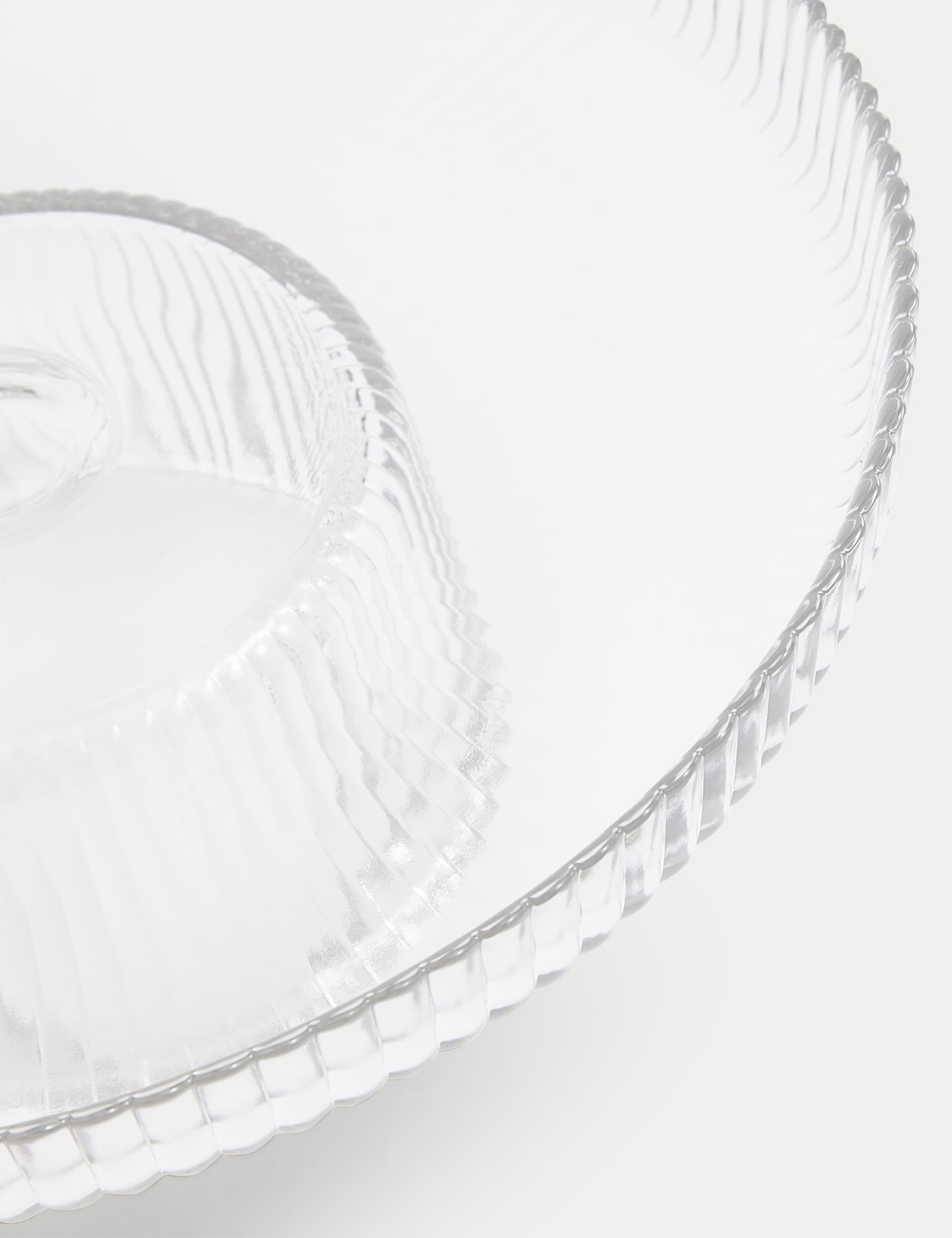 M&S Collection Glass Ribbed Cake Stand