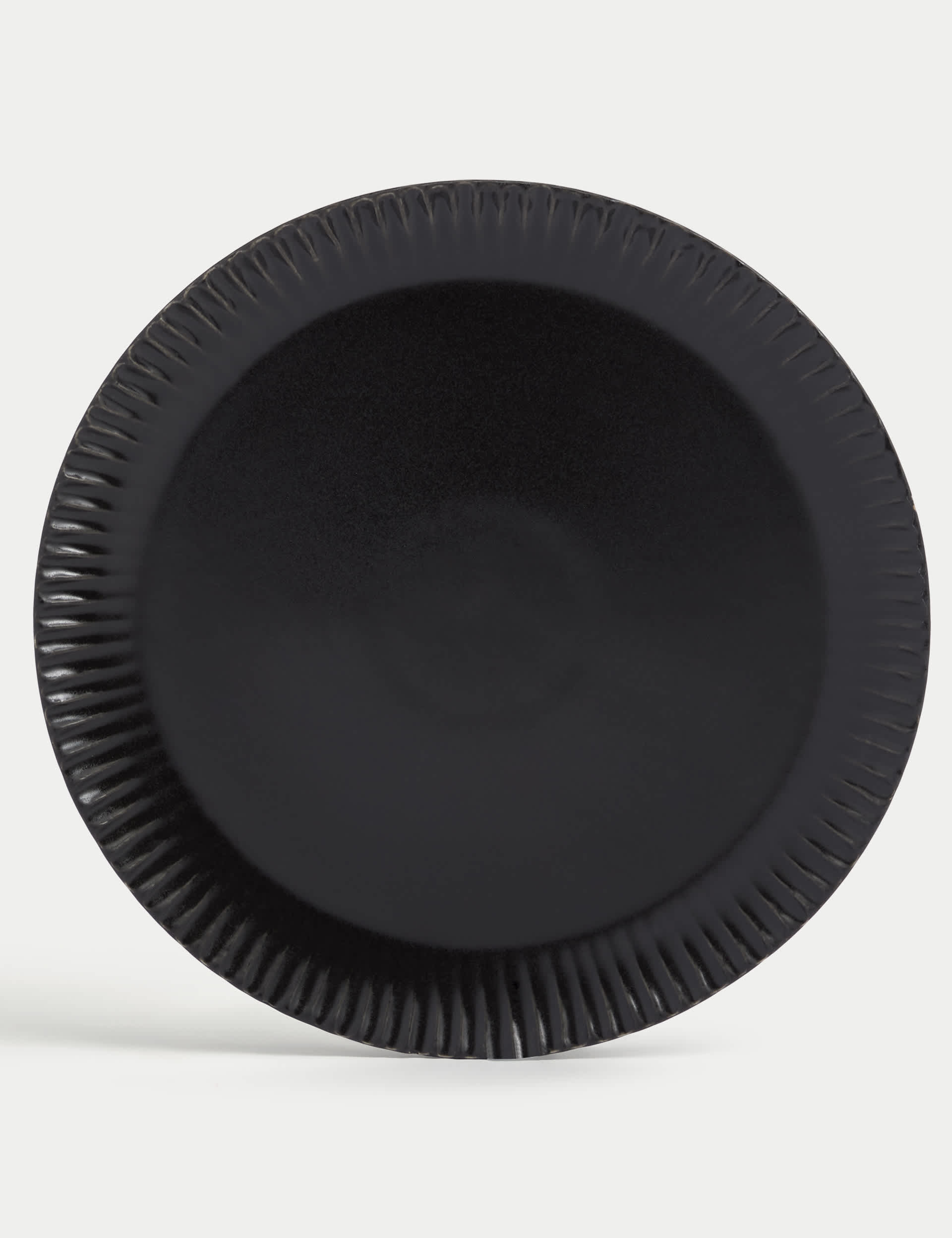 M&S Collection Set of 4 Textured Dinner Plates - Black, Black