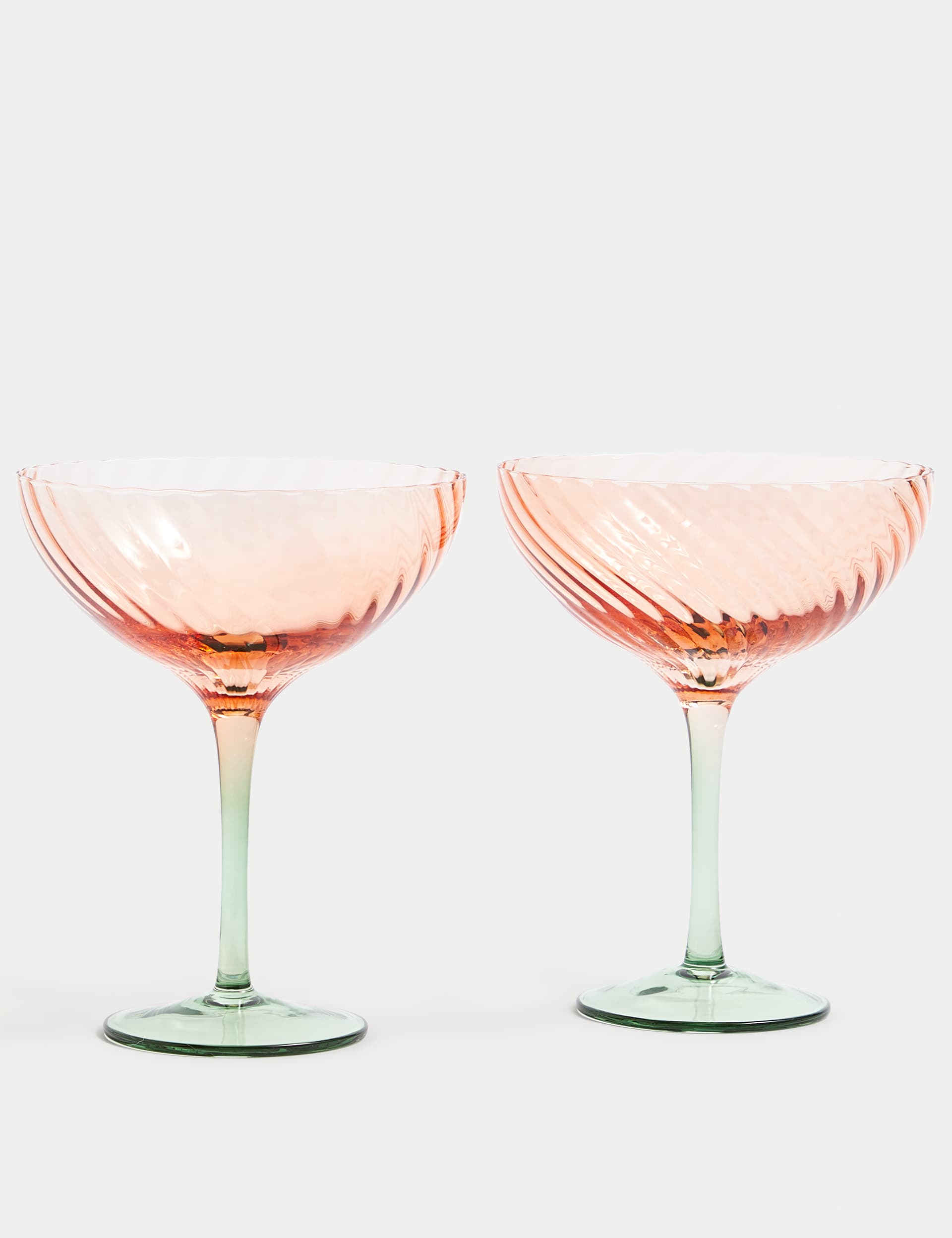 M&S Set of 2 Two Tone Coupe Glasses - Multi, Multi