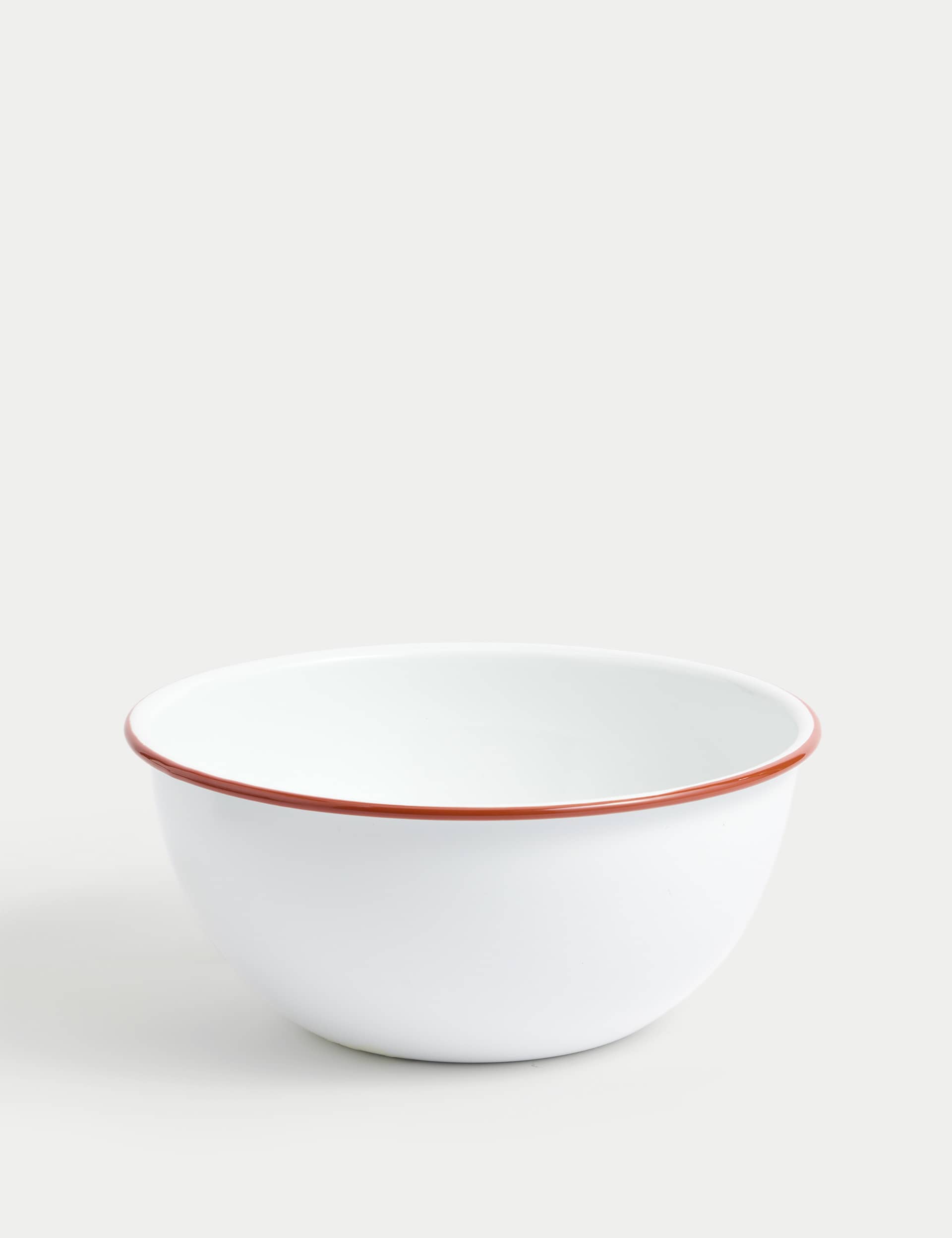 M&S Collection Enamel 20cm Mixing Bowl - White Mix, Blue Mix,White Mix