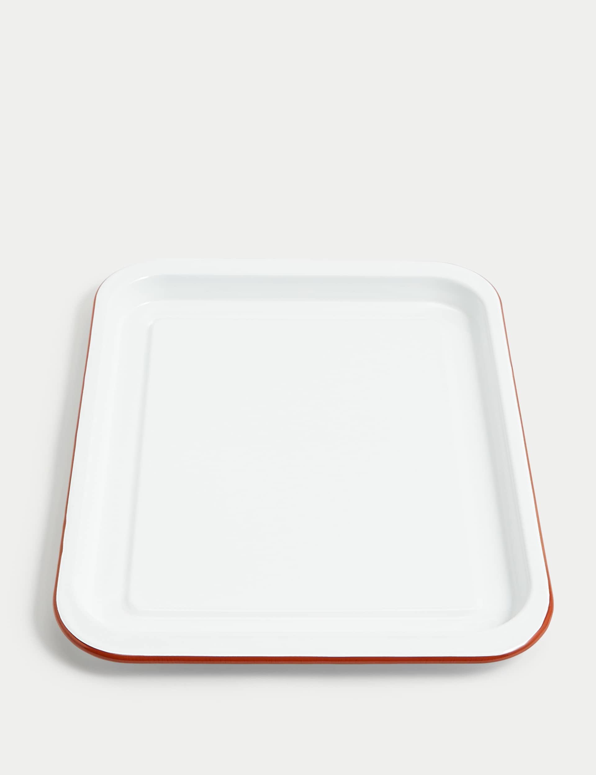 M&S Enamel Oven Tray - White Mix, White Mix