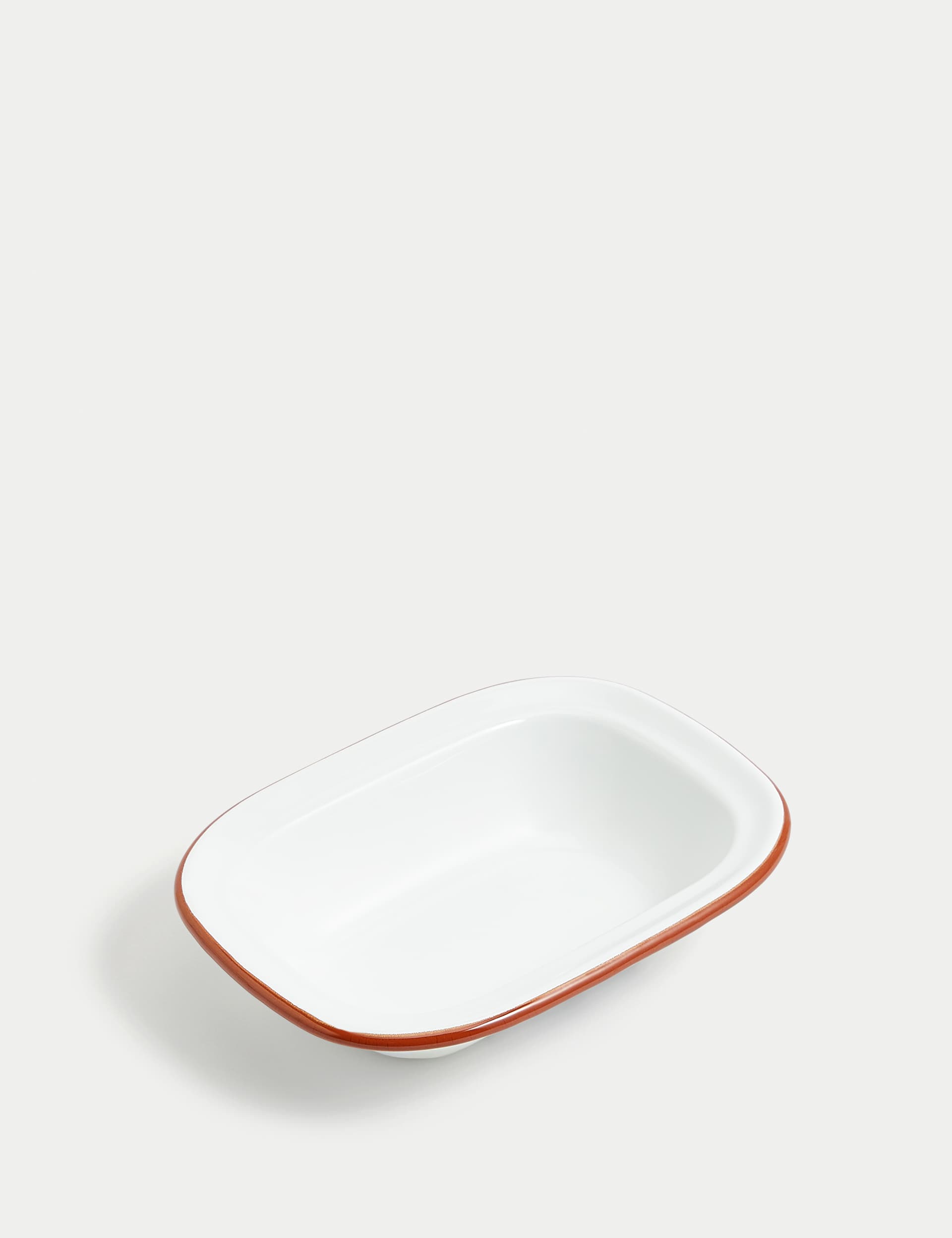 M&S Collection Enamel 20cm Pie Dish - White Mix, White Mix