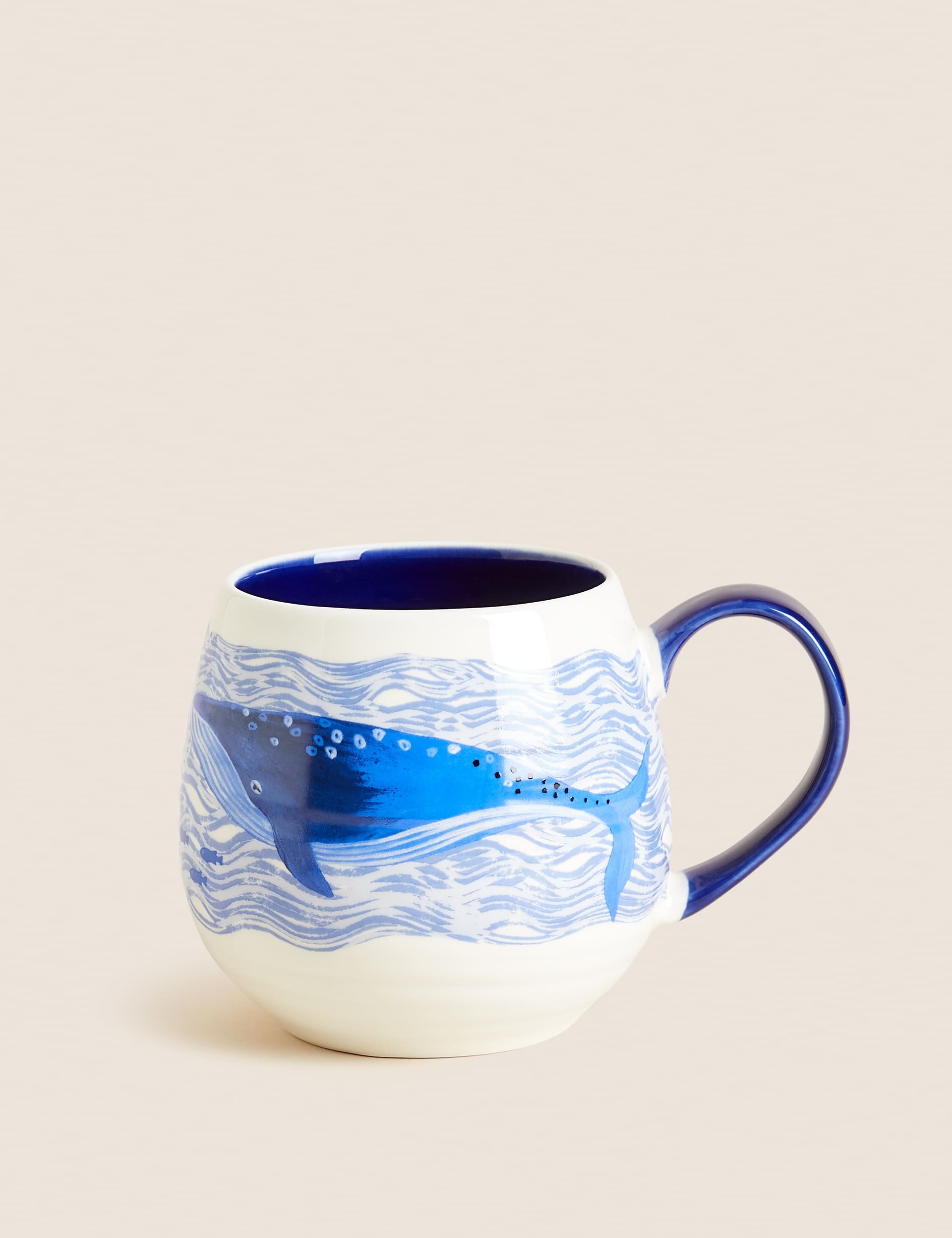 M&S Nautical Whale Mug - Blue Mix, Blue Mix