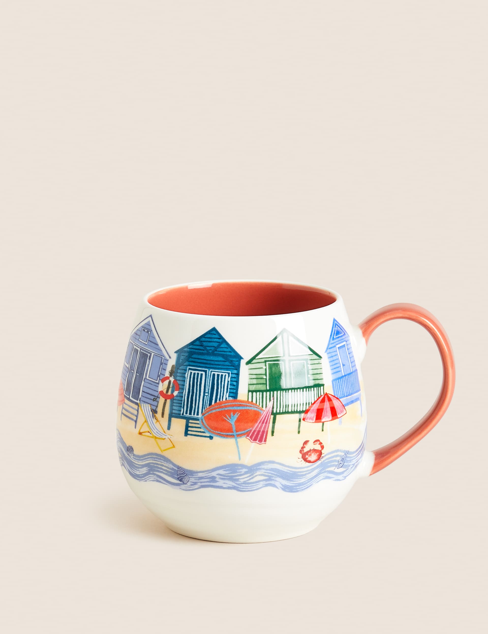 M&S Nautical Beach Huts Mug - Multi, Multi