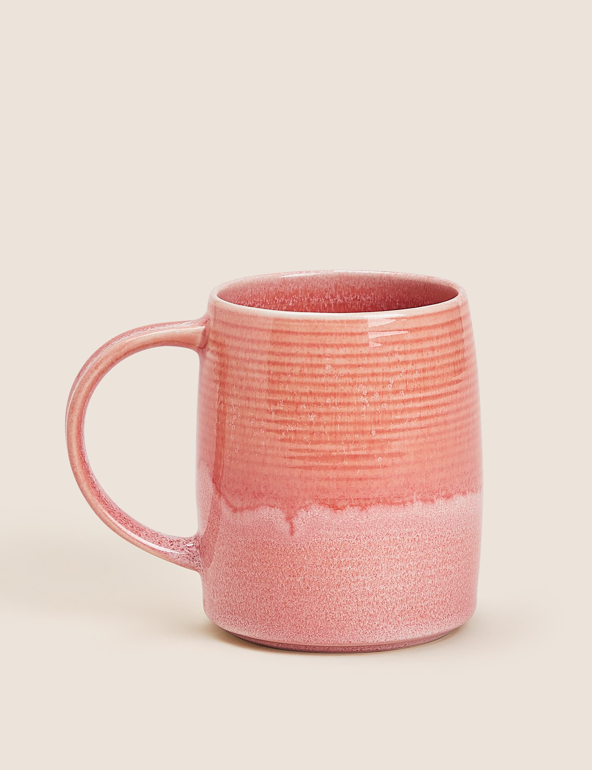 M&S Collection Reactive Glaze Tankard Mug - Pink, Yellow,Pink