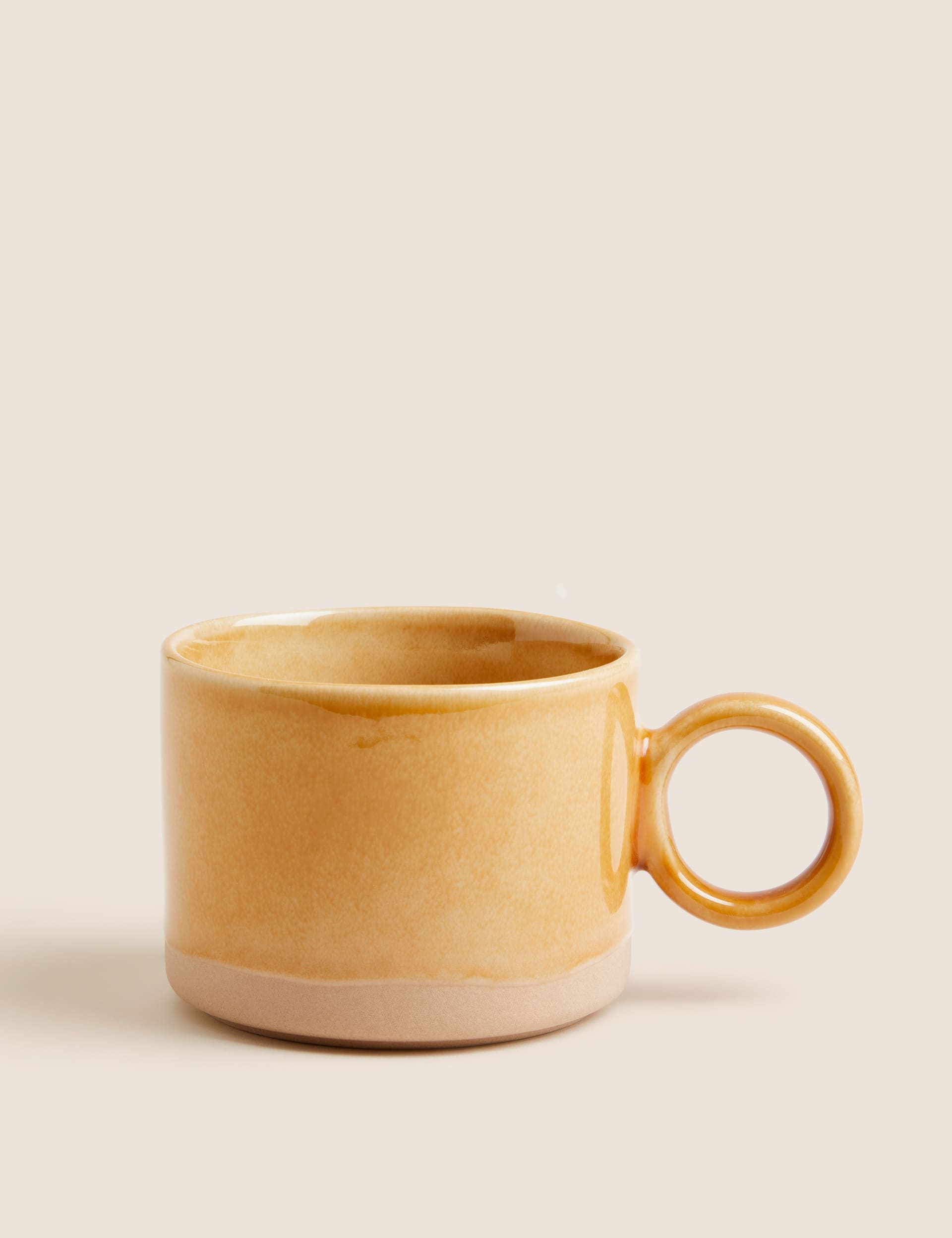 M&S X Fired Earth Stoneware Mug - Ochre, Blue,Ochre