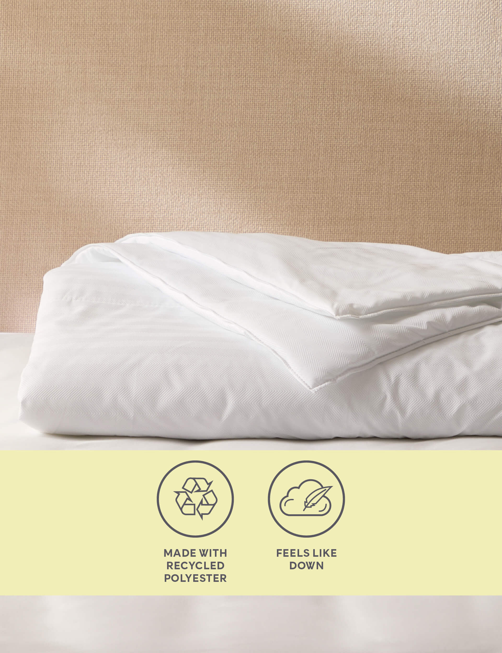 M&S Soft As Down 4.5 Tog Duvet - 5FT - White, White