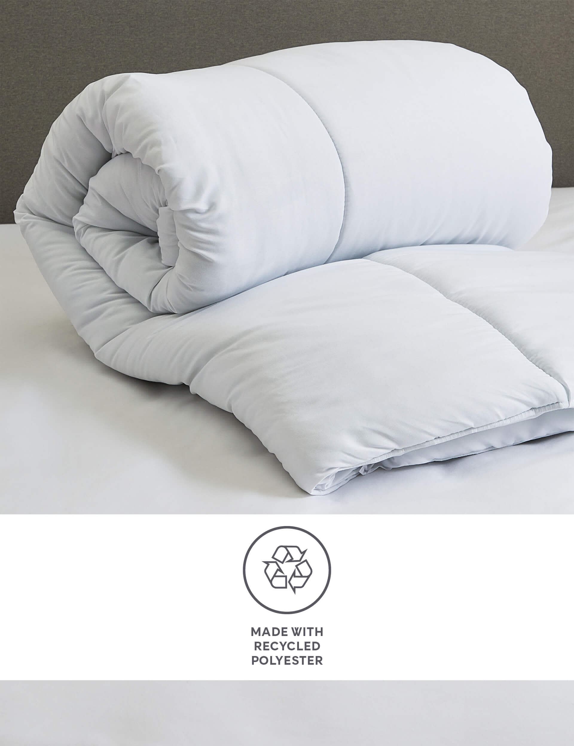 M&S Microfibre 13.5 Tog Duvet - SGL - White, White